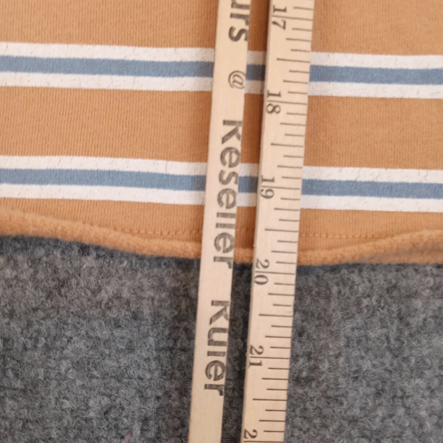 American Eagle Outfitters American Eagle Cropped Sweatshirt Womens Medium Orange Blue Striped Long Sleeve Oversized Easy Care Fall Spring Summer Winter Size M / US 6-8 / IT 42-44 - 3 Thumbnail