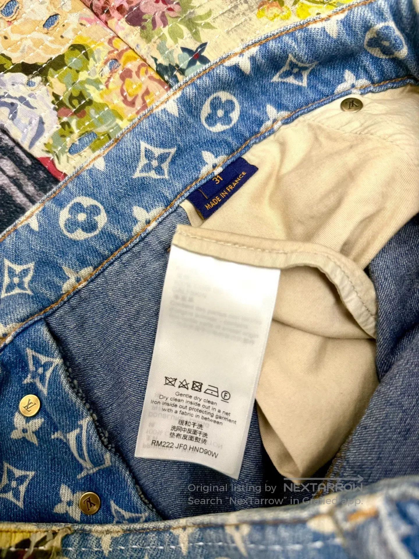 Louis Vuitton louis vuitton floral flare denim pants. Size 31" - 4 Thumbnail