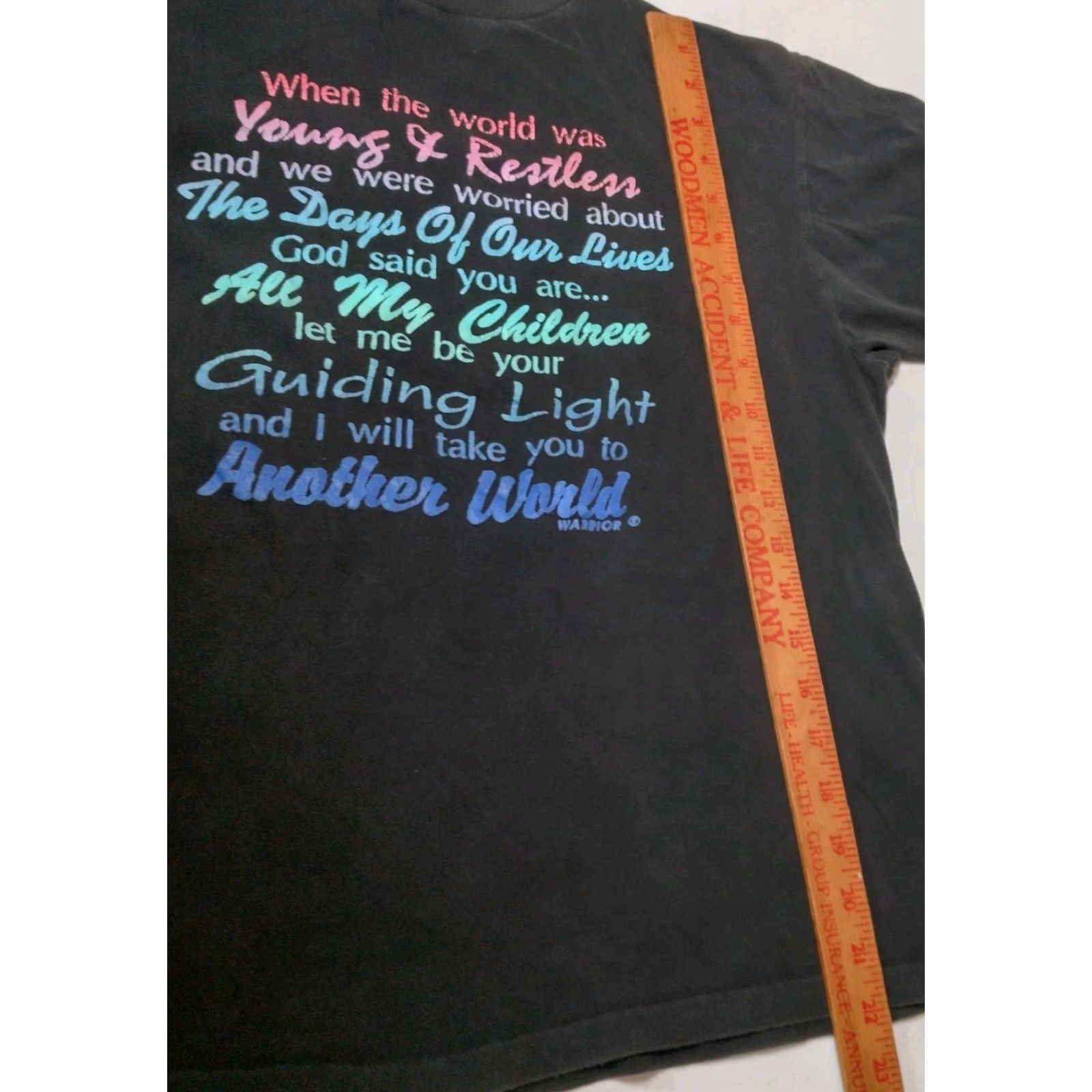 Vintage Vintage Soap Opera Shirt Large Black Single Stitch Warrior Crew Neck T-Shirt Men Size US L / EU 52-54 / 3 - 6 Thumbnail