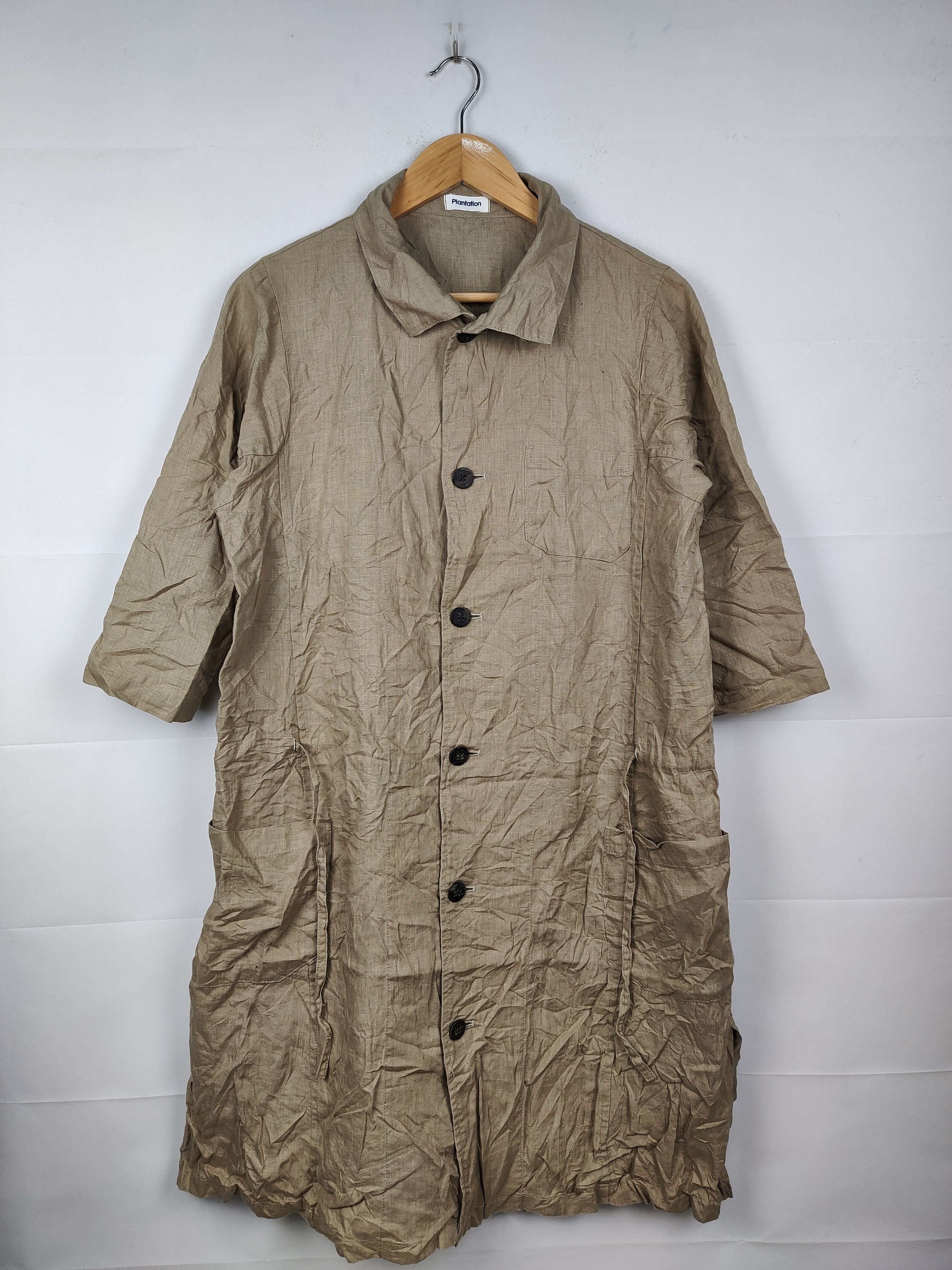 Issey Miyake Issey Miyake Plantation wrinkled linen long coat Size US M / EU 48-50 / 2 - 1 Thumbnail