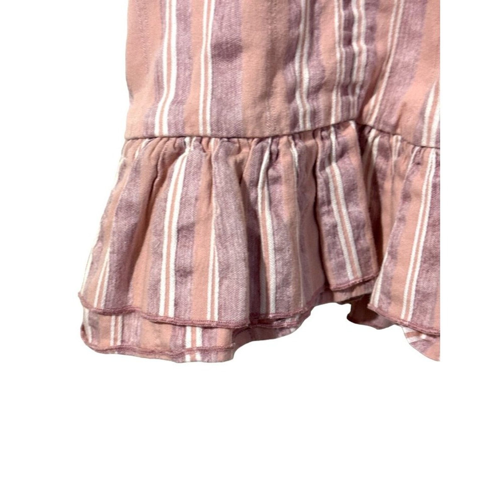ALEXIS Alexis Brandy Ruffle Mini Dress Rose Stripe Feminine Medium Size M / US 6-8 / IT 42-44 - 4 Thumbnail