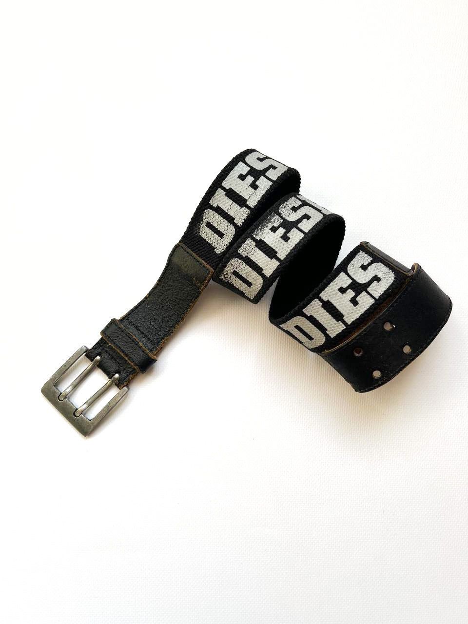 Diesel × Japanese Brand Vintage Diesel crazy letters logo leather canvas punk belt Size ONE SIZE - 1 Thumbnail