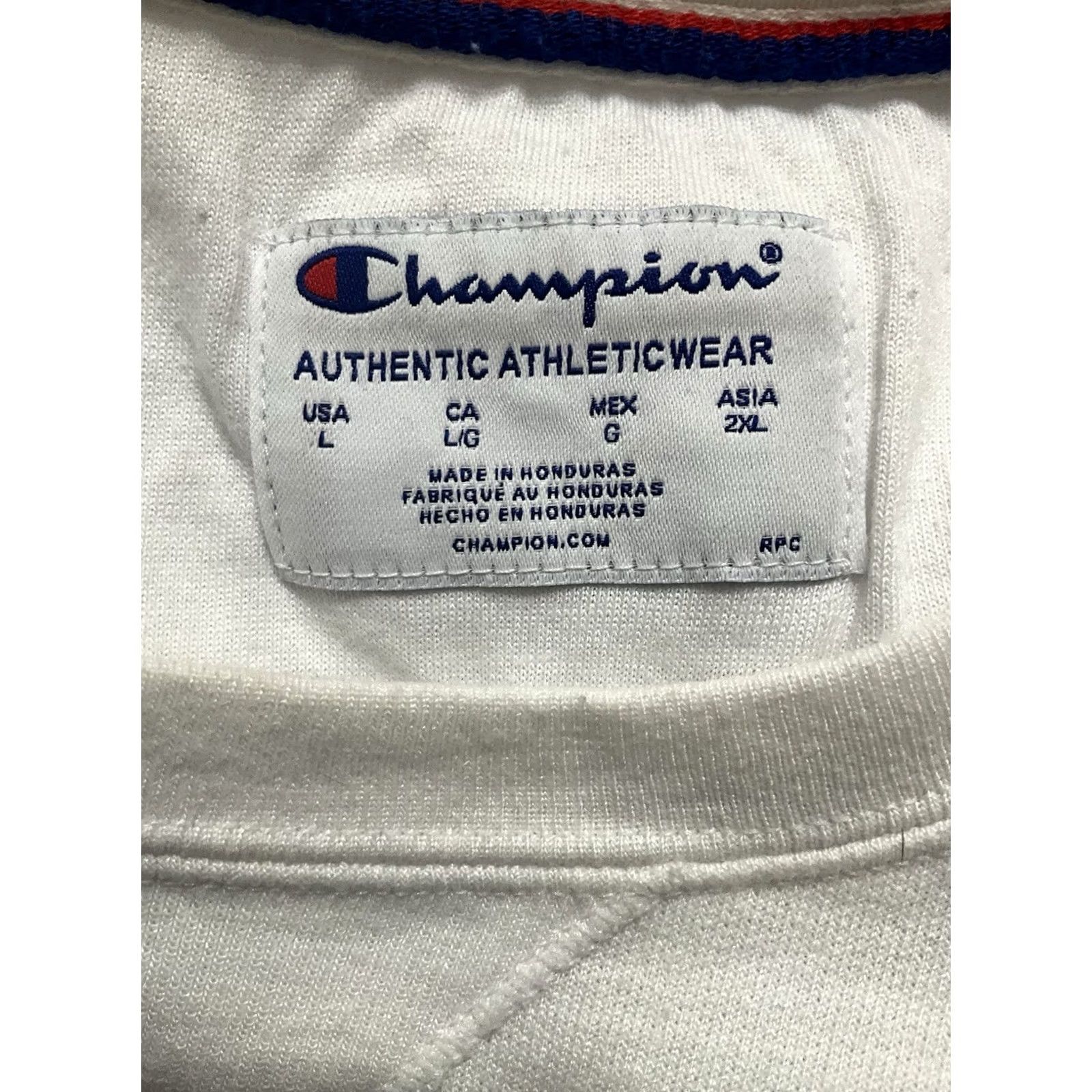 Champion VINTAGE? Champion White Athletic Fit Crewneck Sweater Size US L / EU 52-54 / 3 - 5 Thumbnail