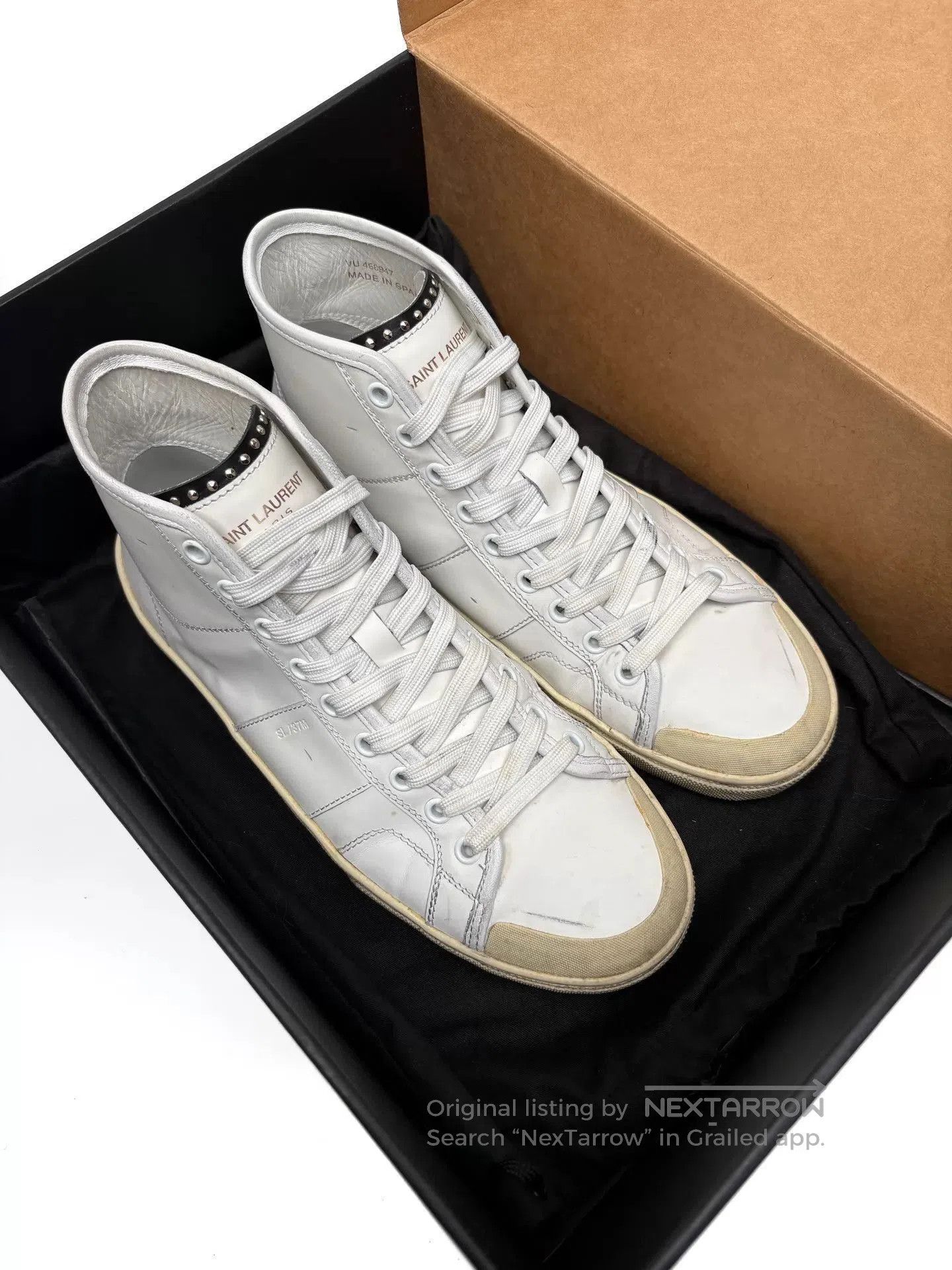 Saint Laurent Paris White High-Top Sneakers Size 7. Size US 7 / EU 40 - 1 Thumbnail