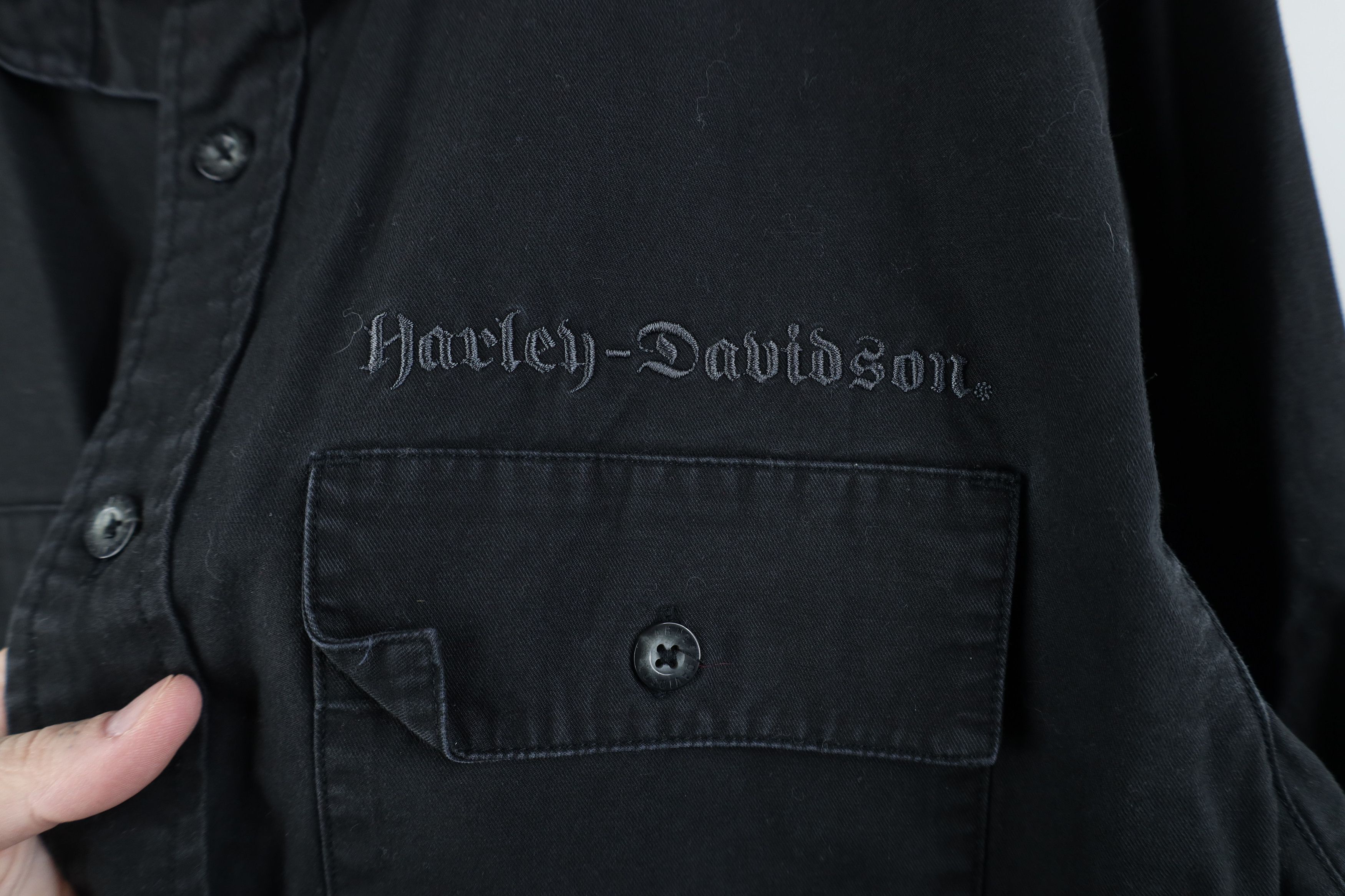 Harley Davidson Vintage Harley Davidson Spell Out Collared Button Shirt Size US M / EU 48-50 / 2 - 4 Thumbnail