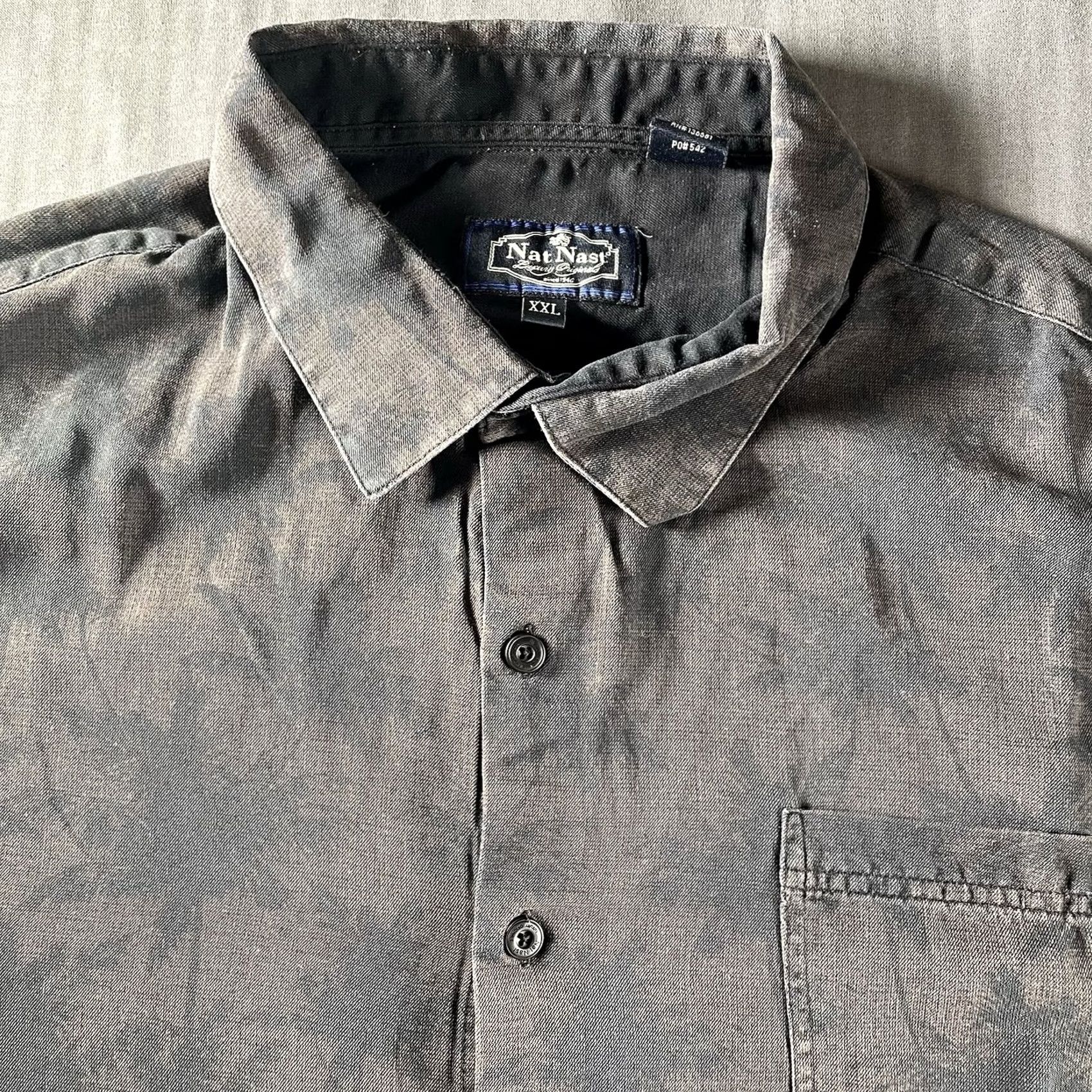 Nat Nast Nat Nast Shirt Mens 2XL Gray Palm Trees Short Sleeve Button Up Luxury Originals Size US XXL / EU 58 / 5 - 2 Thumbnail