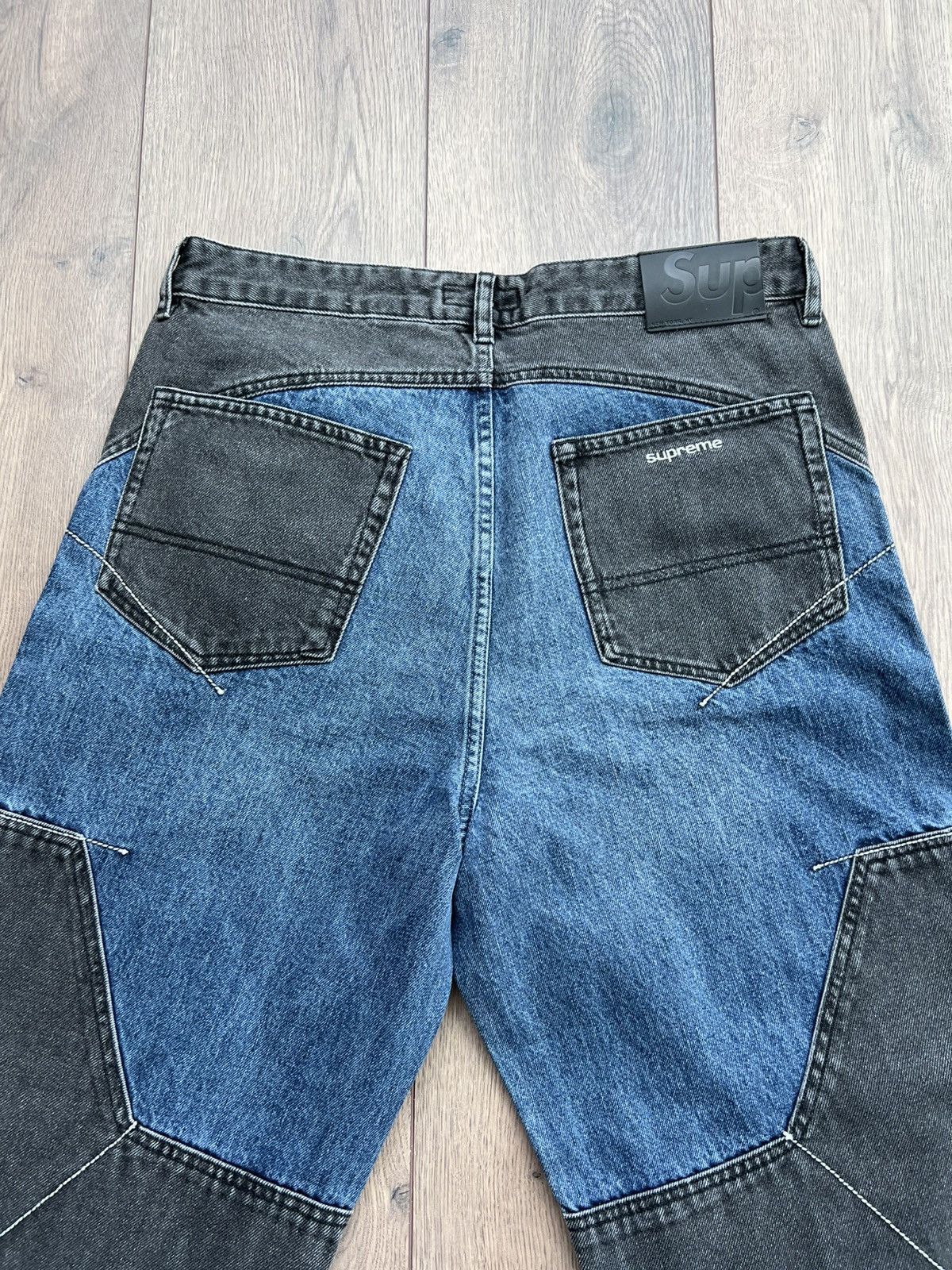 Supreme Supreme 2-Tone Paneled Denim Jeans “Black” 32 Size US 32 / EU 48 - 6 Thumbnail