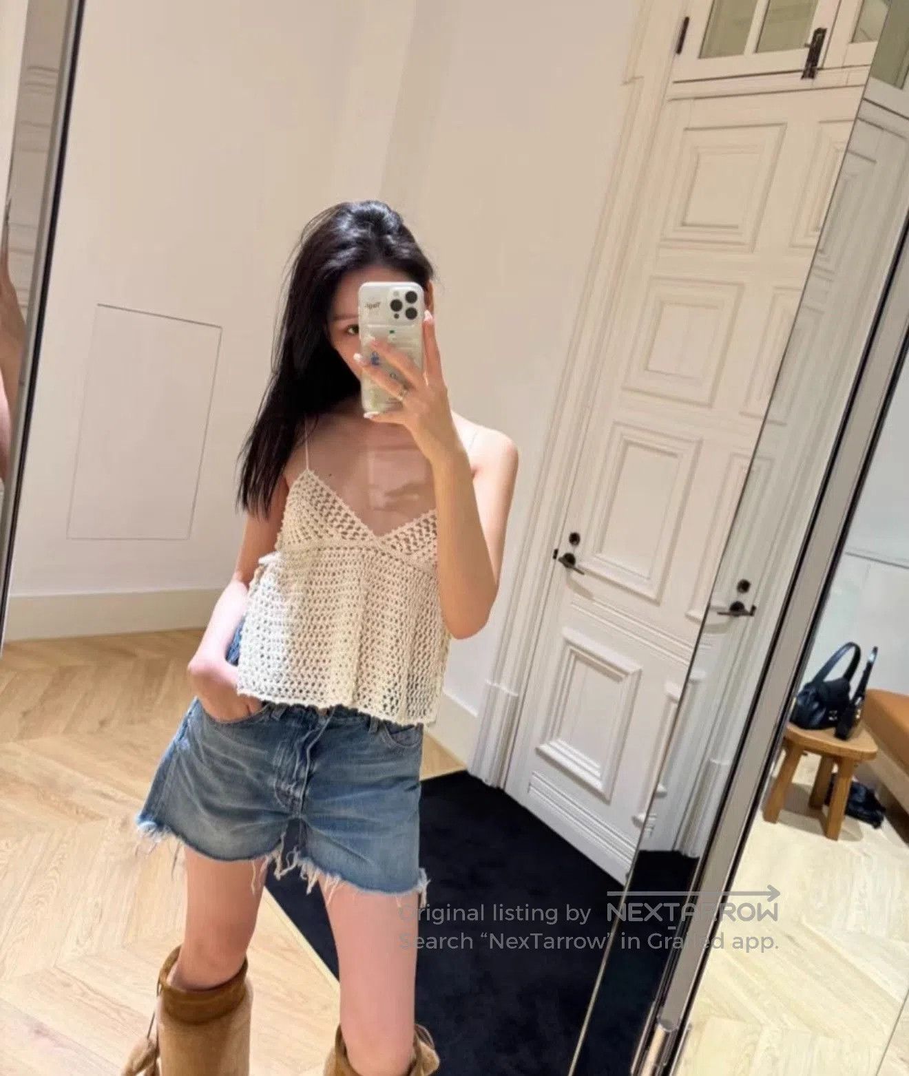 Celine Celine Women's White Cotton Sleeveless Top. Size M / US 6-8 / IT 42-44 - 3 Thumbnail