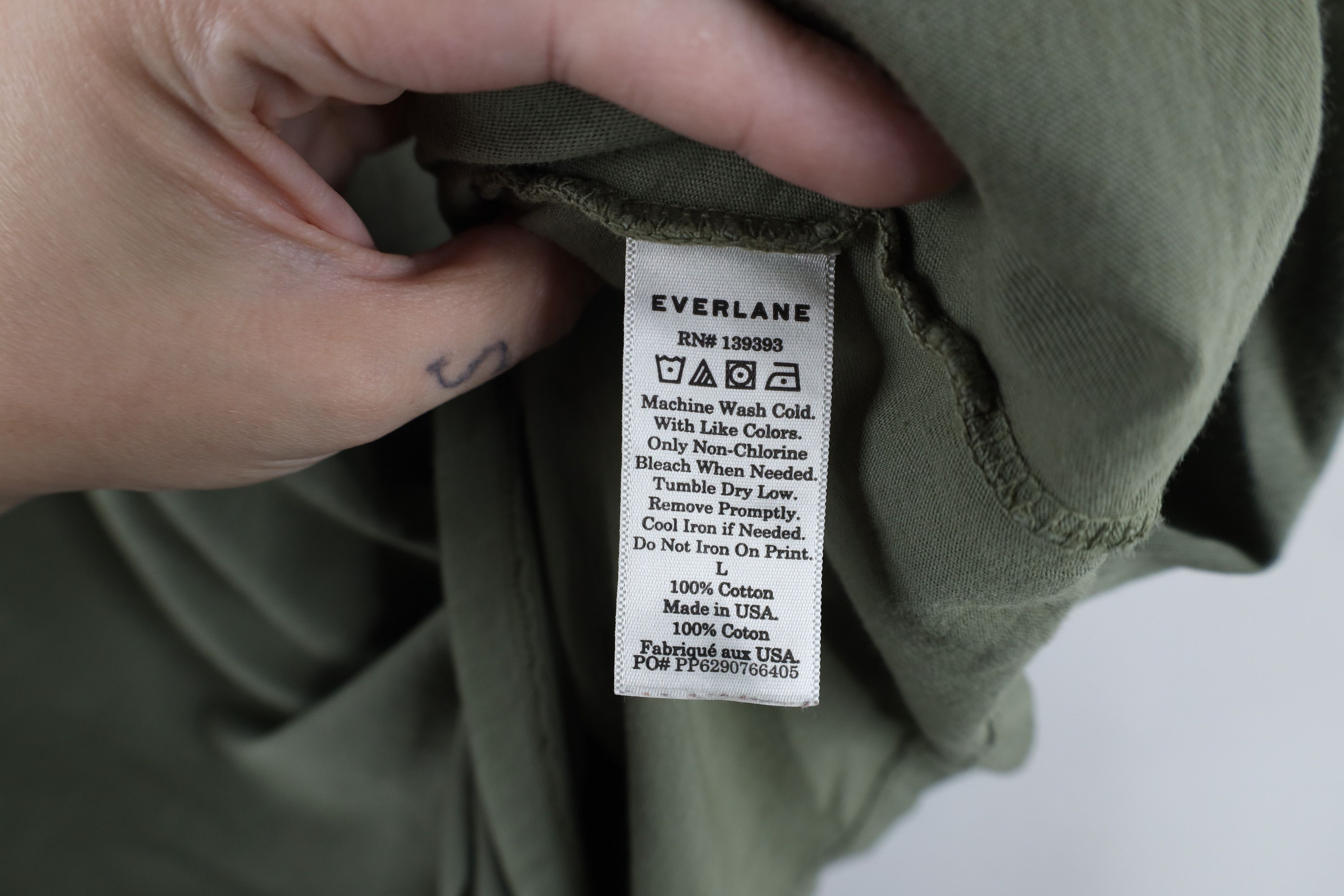 Everlane Everlane Blank Cotton Short Sleeve T-Shirt Green USA Size US L / EU 52-54 / 3 - 8 Thumbnail