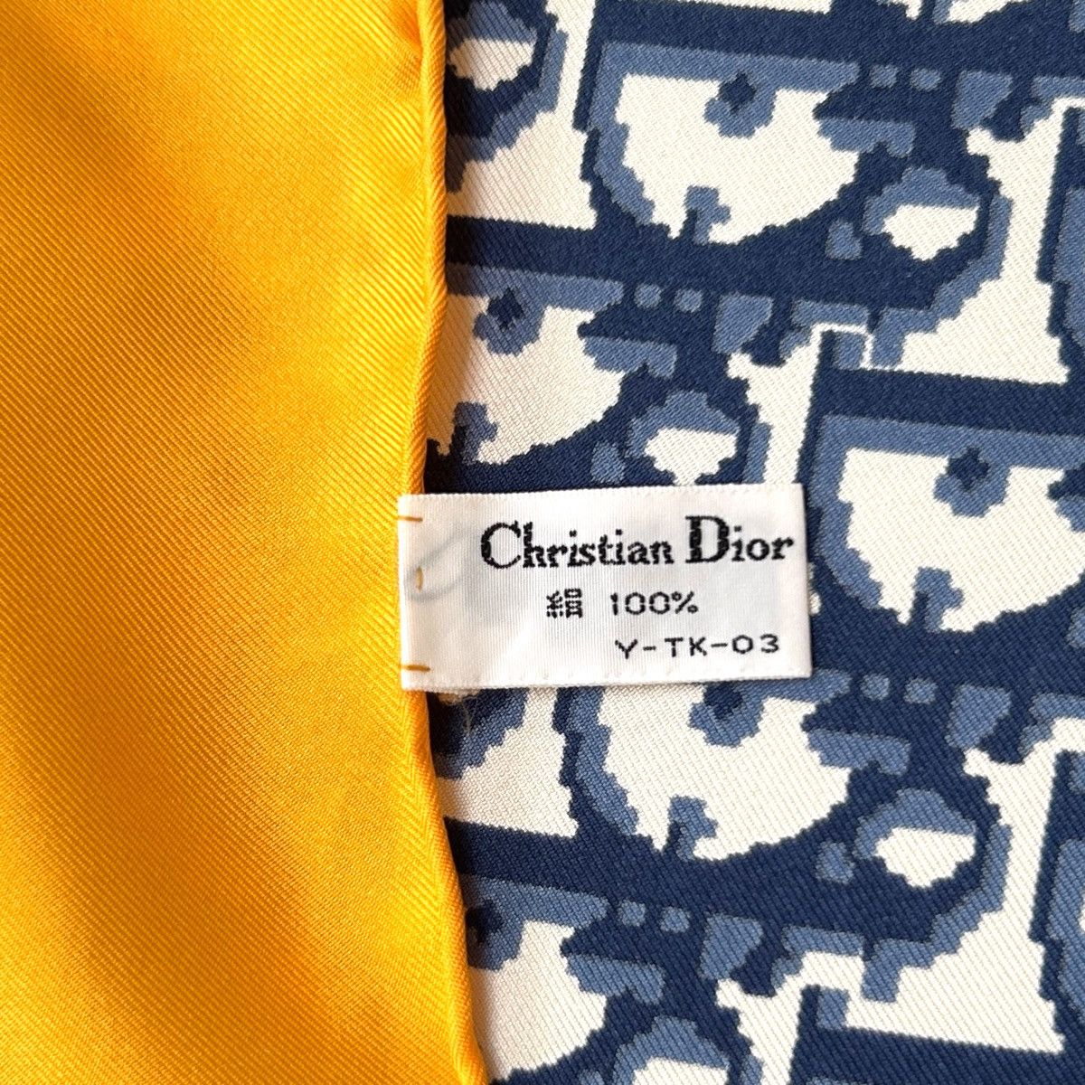 Vintage Blue Silk Christian Dior Scarf