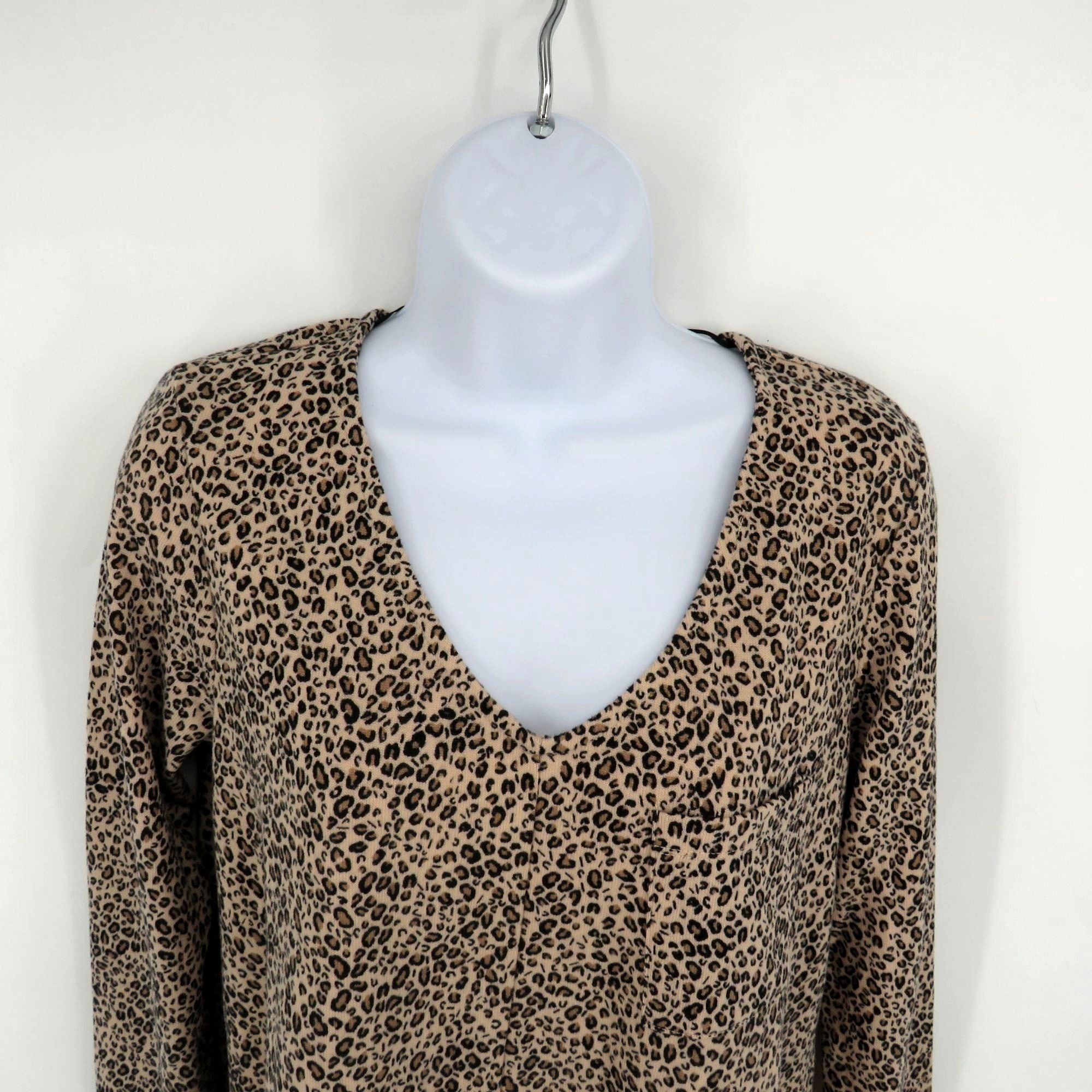 Sanctuary Sanctuary XSP Women's Leopard Print V-Neck Long Sleeve Top N Size XS / US 0-2 / IT 36-38 - 3 Thumbnail