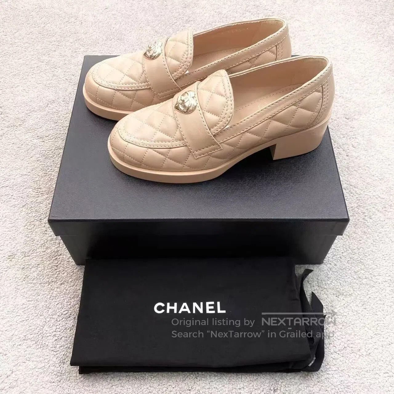 Chanel Chanel Love diamond plaid black embossed loafers| Size US 6 / IT 36 - 2 Thumbnail