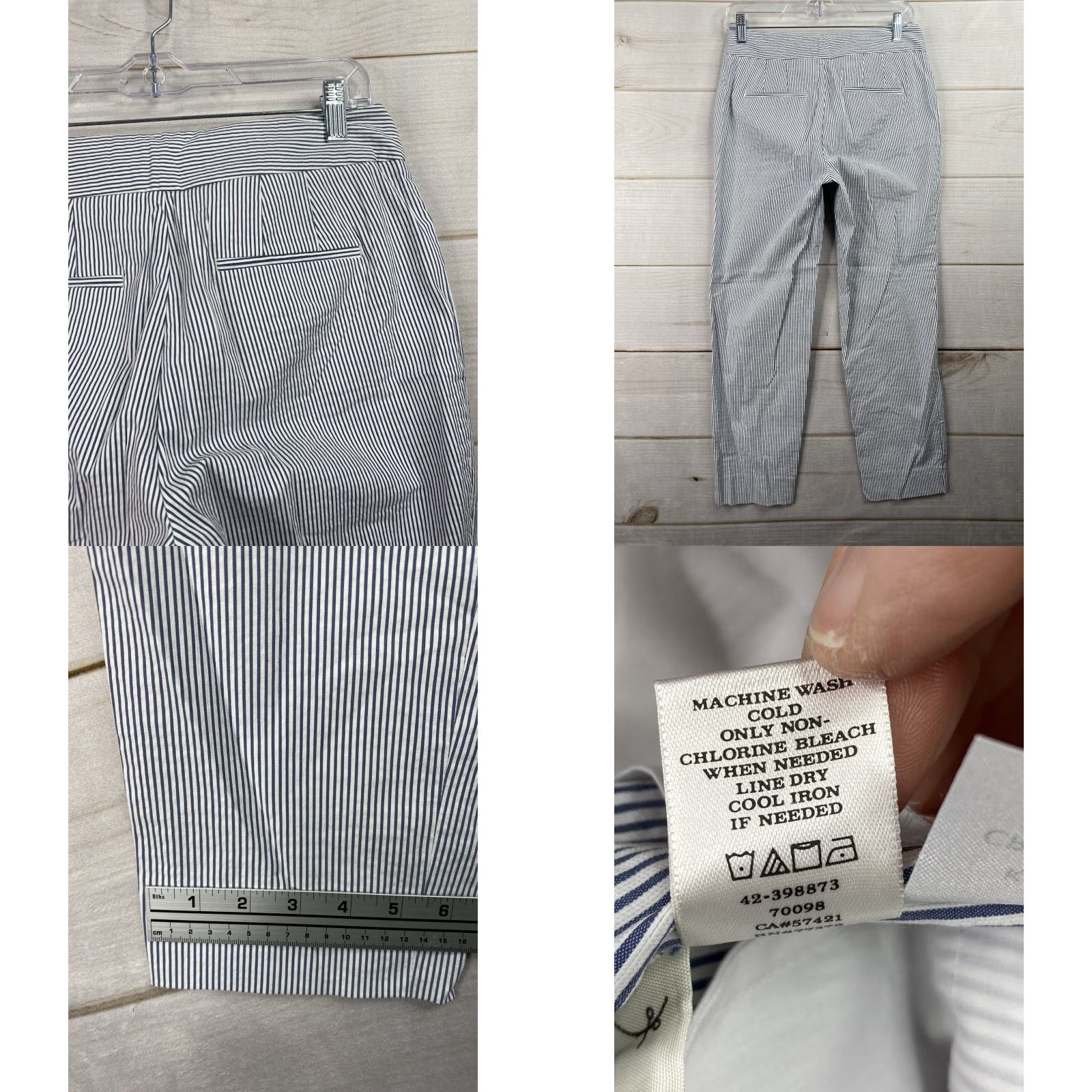 Ann Taylor Ann Taylor Womens Pants Cropped Wide-Leg Blue White Stripe Preppy Stretch 2 Size 26" / US 2 / IT 38 - 8 Thumbnail