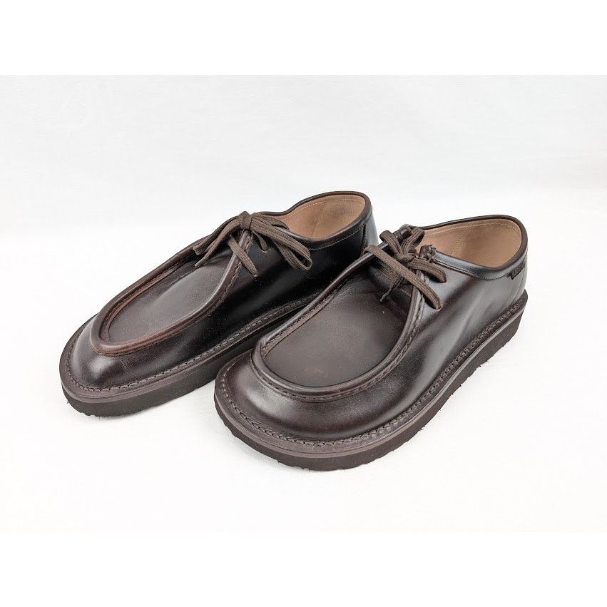 Loewe o1rshd1 Faro Moc-Toe Leather Derby Shoes in Dark Brown Size US 12 / EU 45 - 17 Thumbnail