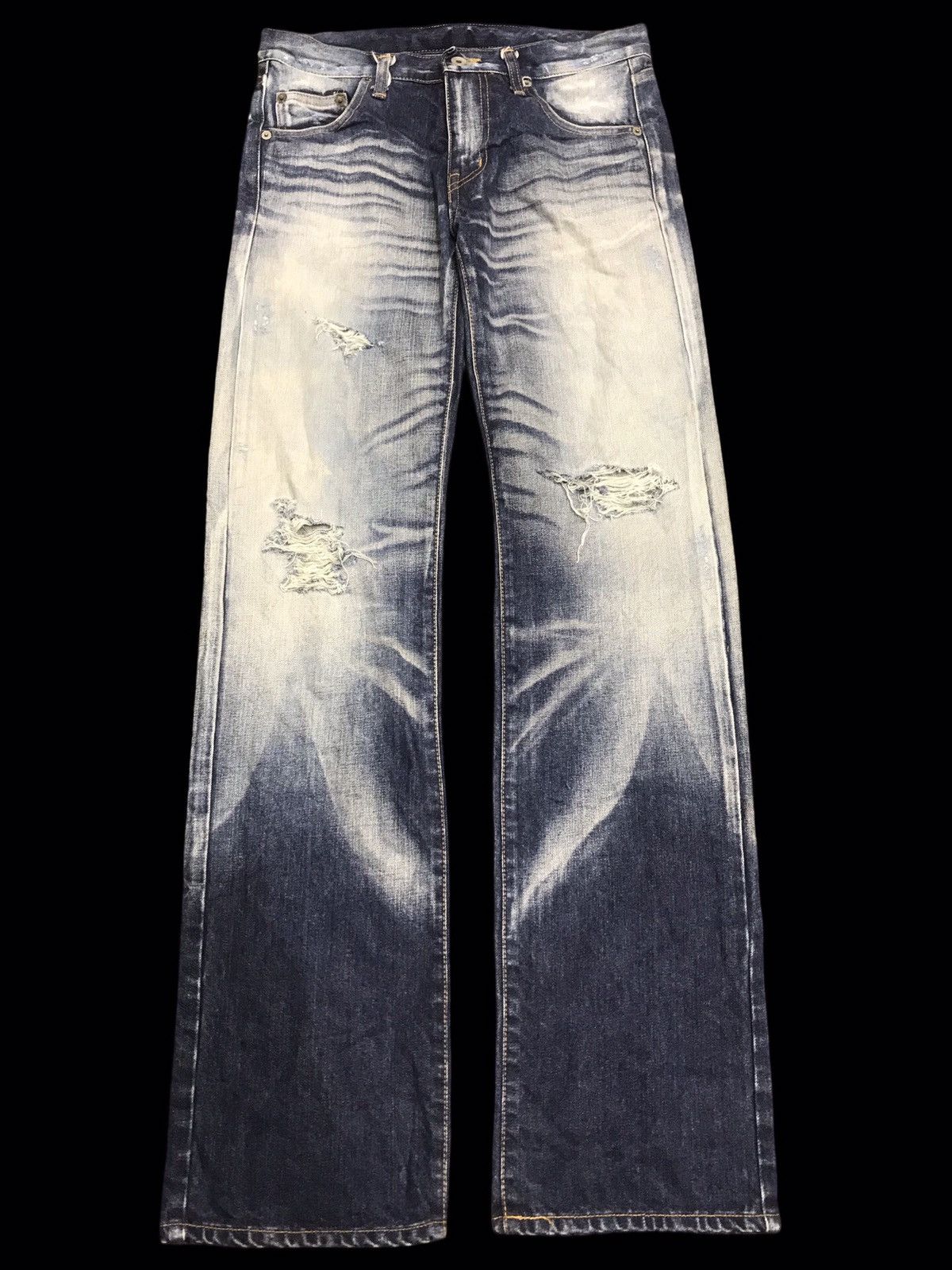 Japanese Brand 💥ARCHIVAL💥SELF TA SUPER STONEWASH DISTRESSED DENIM F295 Size US 30 / EU 46 - 1 Thumbnail