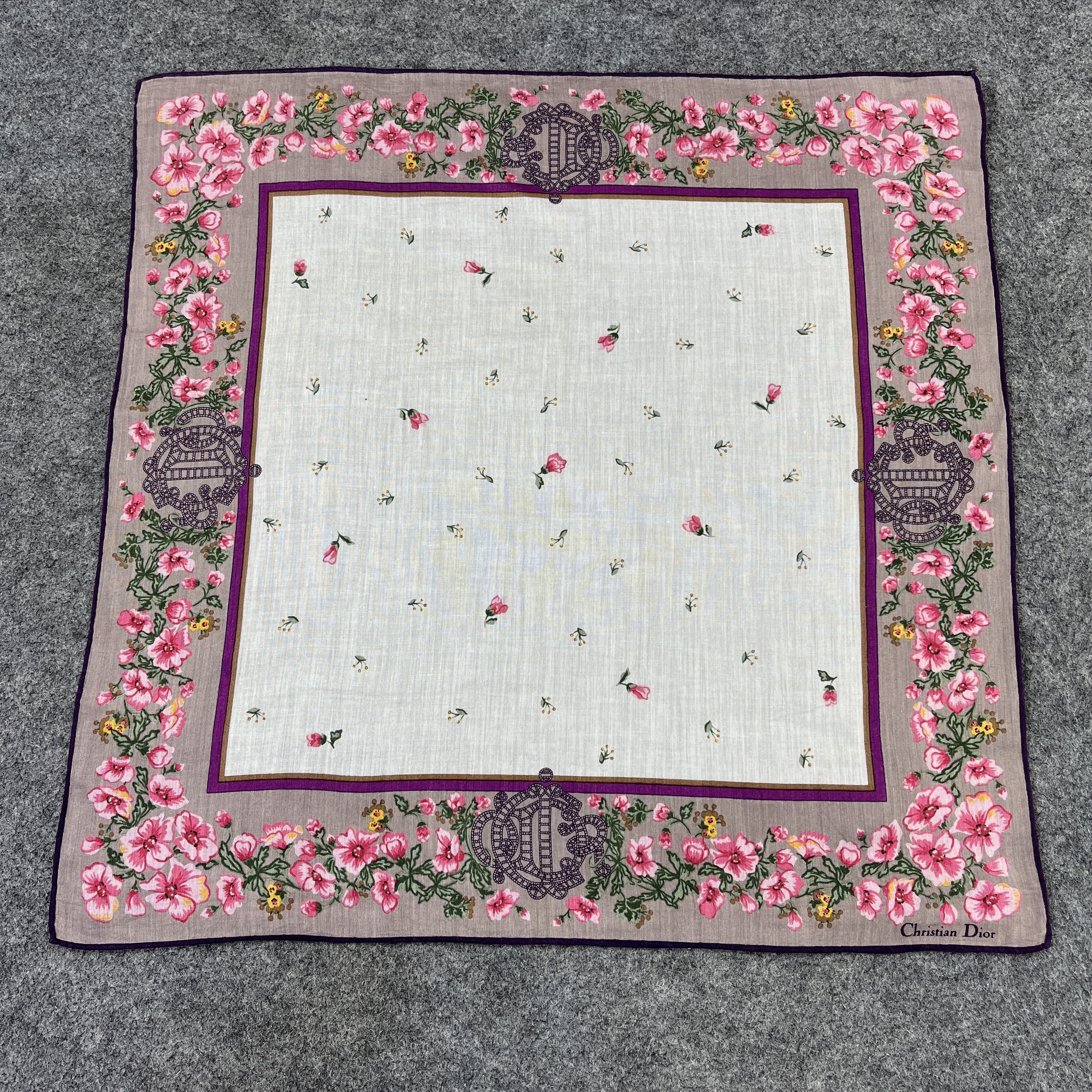 Vintage Christian Dior Handkerchief / Bandana / Neckerchief B741 Size ONE SIZE - 2 Thumbnail
