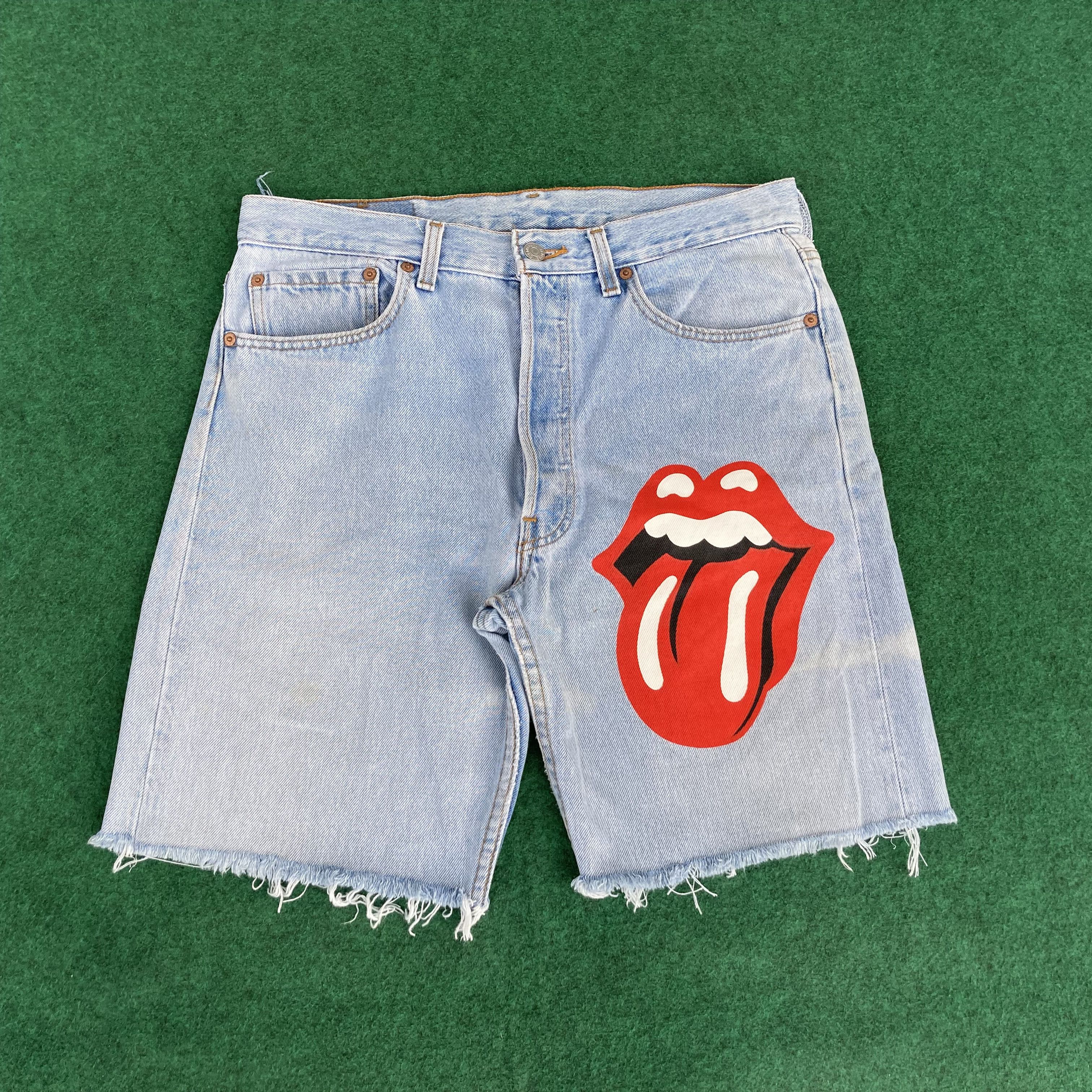 Levi's × Vintage Vtg Levis 501 Short Jorts Rolling Stones Jeans Size US 32 / EU 48 - 1 Thumbnail