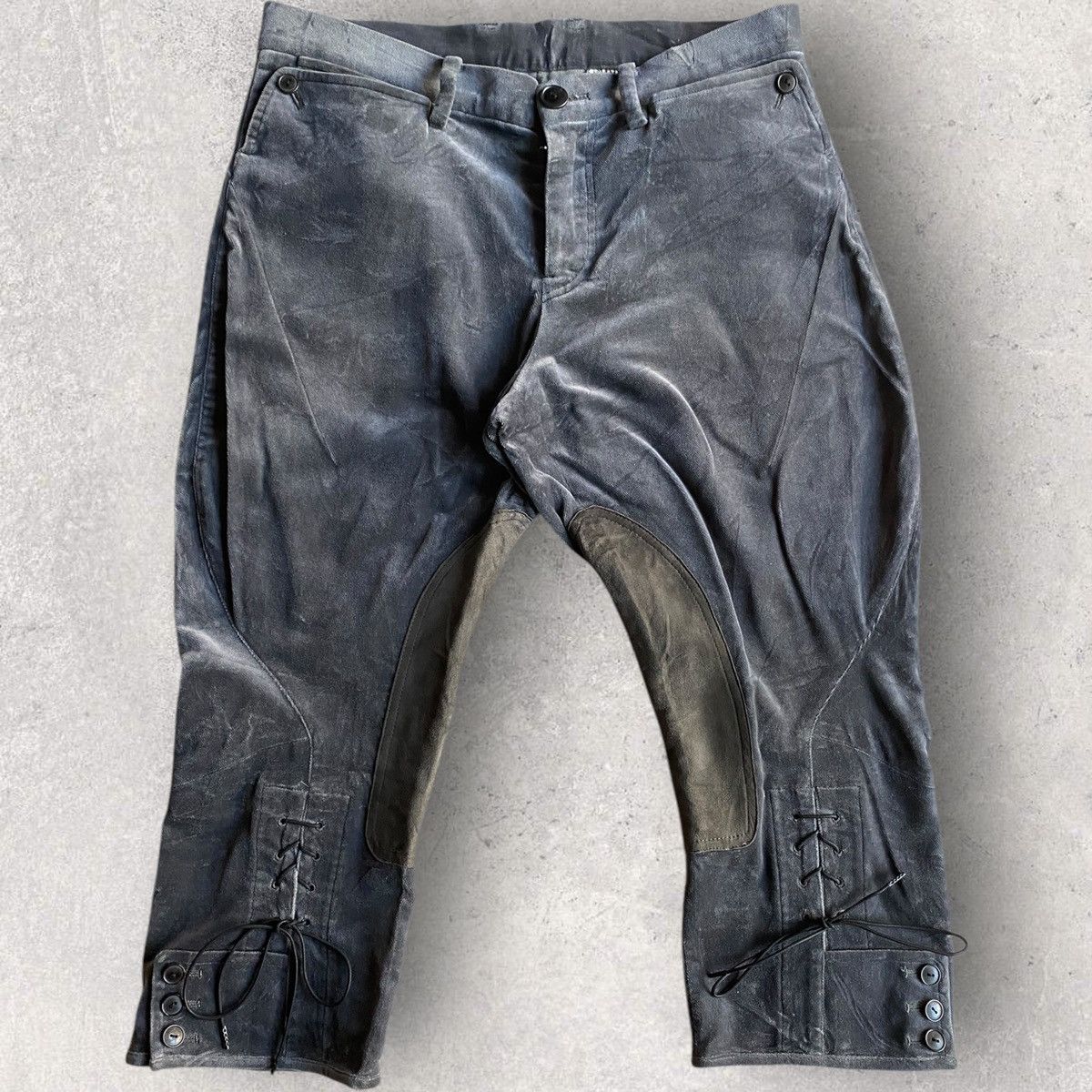 Number (N)ine FW09 Grey Velvet Riding Shorts Size US 30 / EU 46 - 2 Thumbnail