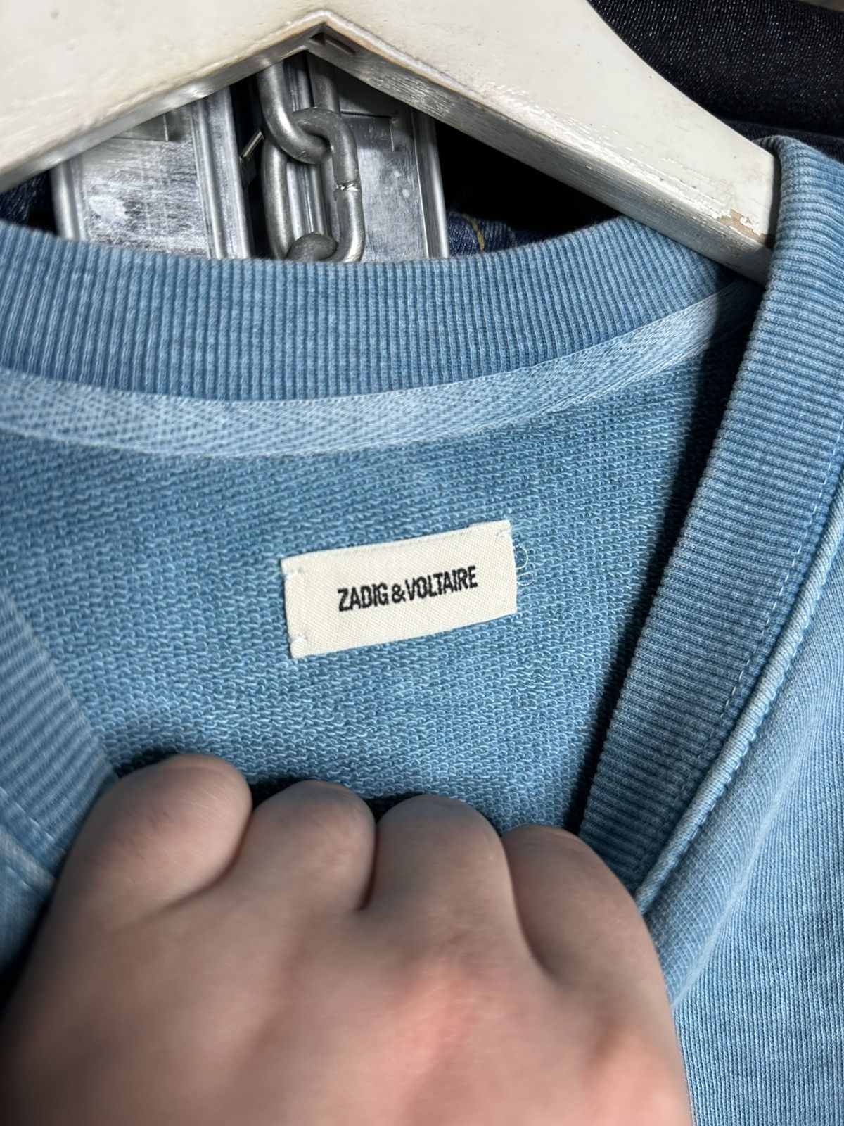 Zadig & Voltaire Zadig & Voltaire Oscar Mon Amour Blue Wash Sweatshirt Size M Size M / US 6-8 / IT 42-44 - 5 Thumbnail