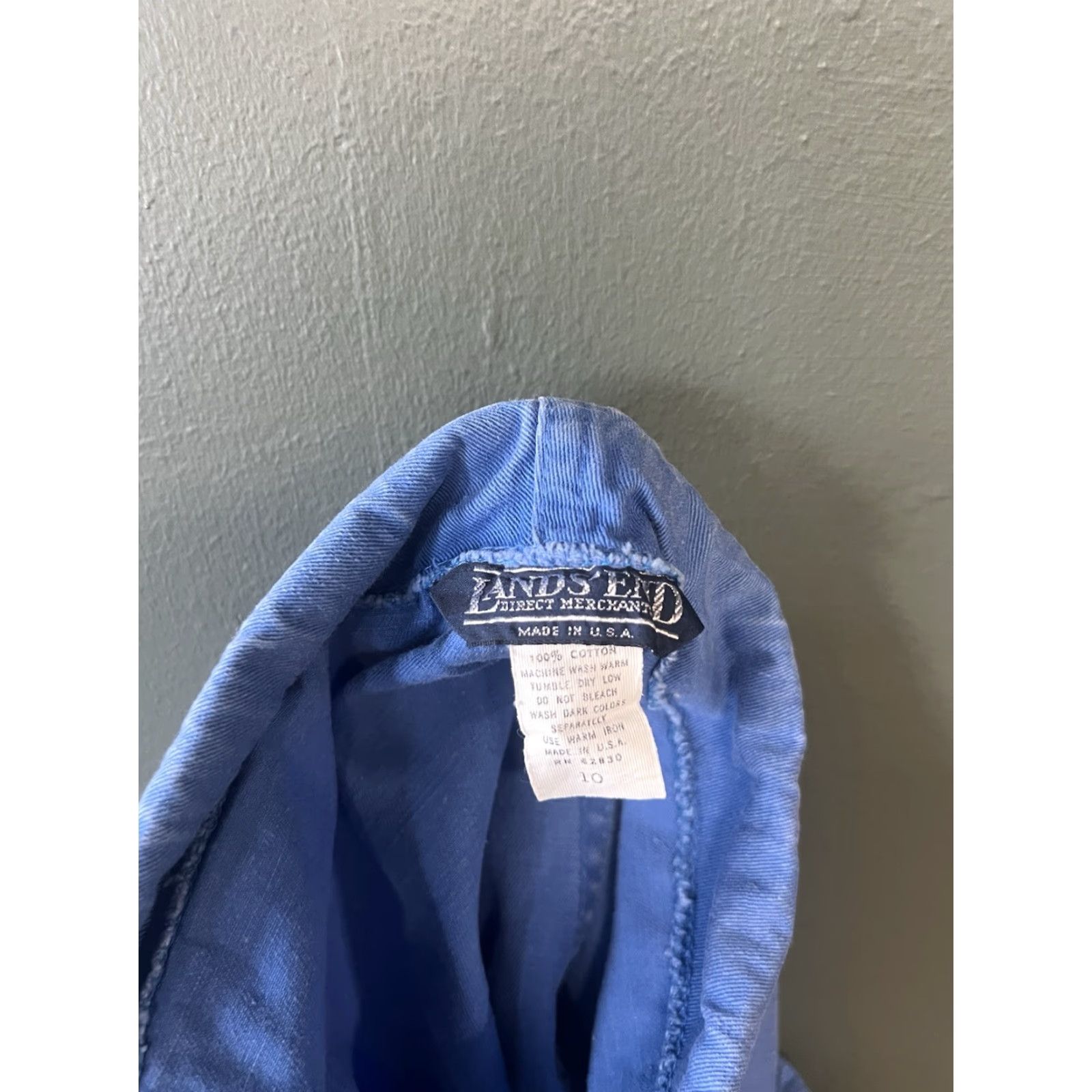 Lands' End VINTAGE Lands End Blue Denim Pull On Pants w/ Drawstring Size 10 Size 32" / US 10 / IT 46 - 3 Thumbnail