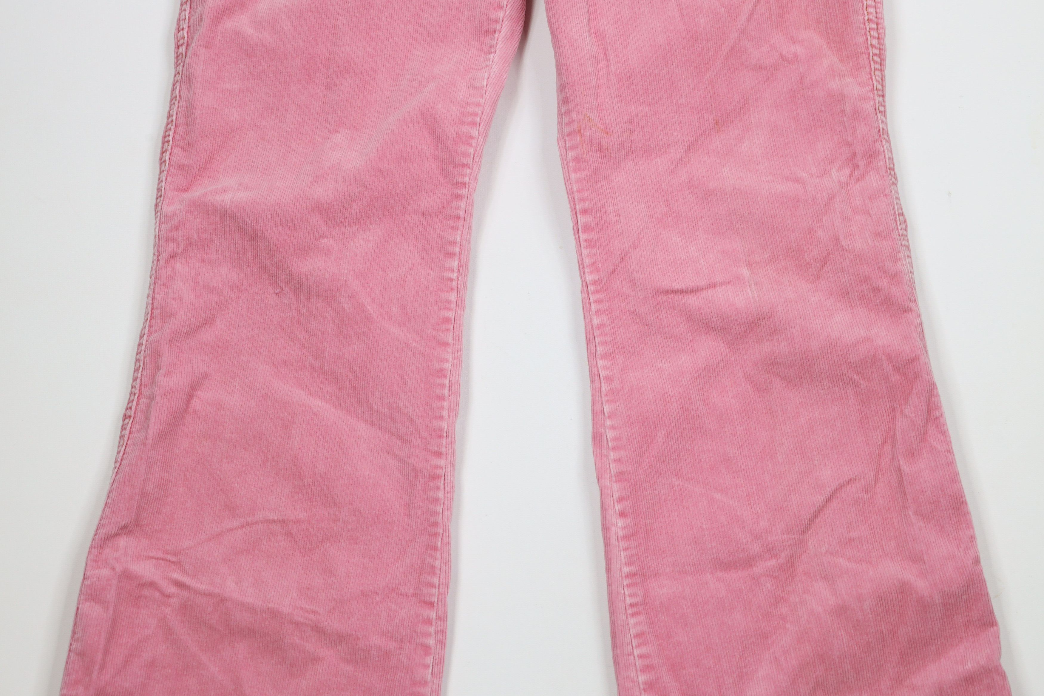 Vintage Vintage 90s Y2K Babydoll Flared Wide Leg Corduroy Pants Pink Size 30" / US 8 / IT 44 - 3 Thumbnail