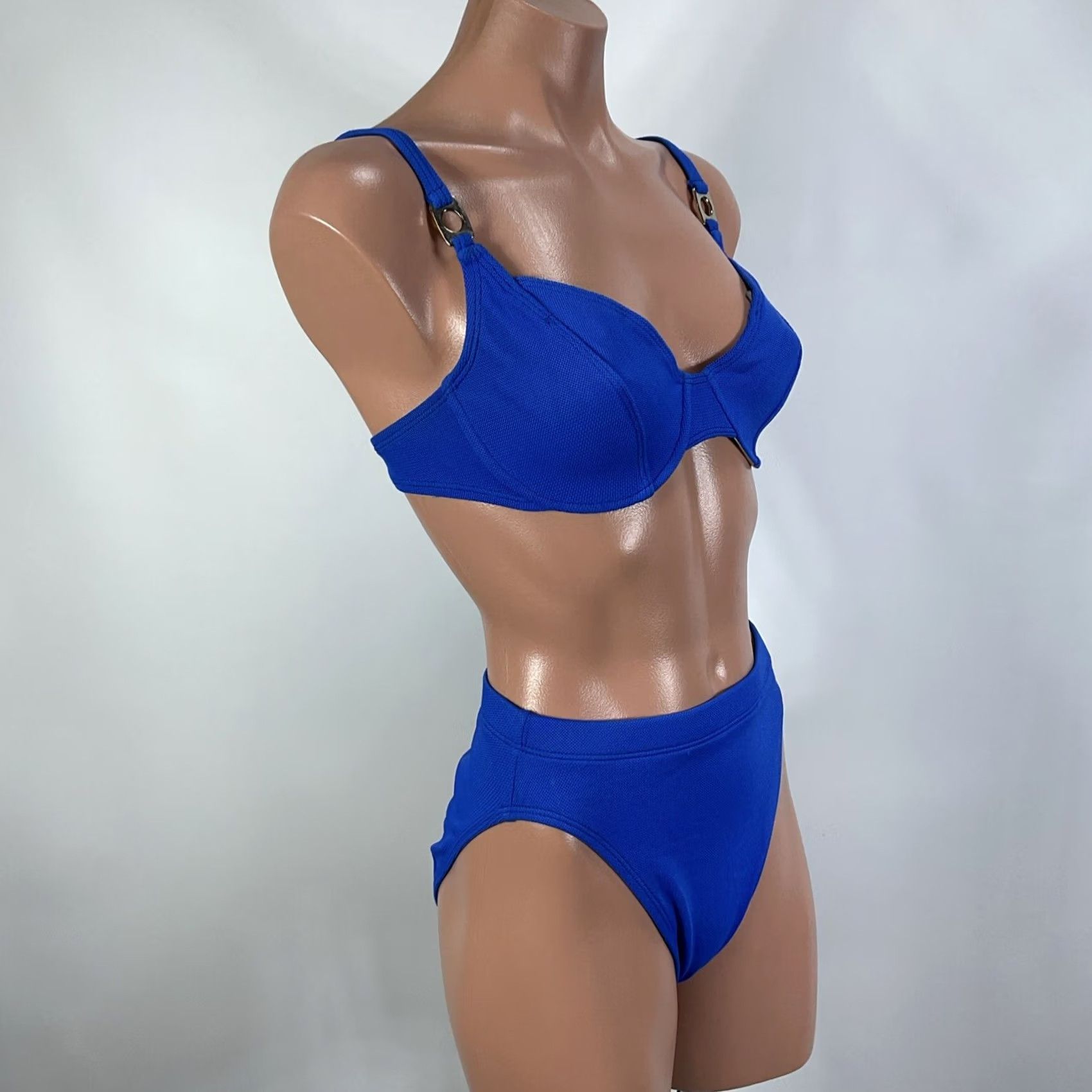 Vintage VINTAGE La Blanca Bikini Underwire Shell High Cut Electric 90s sz S USA MADE Size ONE SIZE - 4 Thumbnail