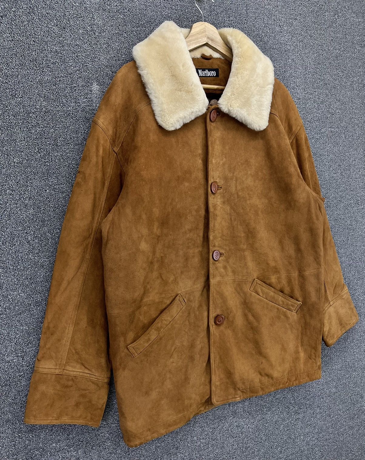Leather × Marlboro × Vintage Vintage Marlboro Luxury Brown Leather Jacket Size US L / EU 52-54 / 3 - 2 Thumbnail