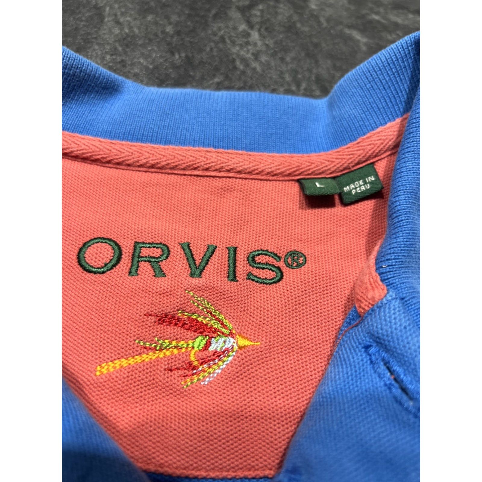 Orvis VINTAGE Orvis Polo Shirt Shirt Mens L Blue 100% Cotton Short Sleeve/Relaxed Fit Logo Fishing 90s Theme Mens Size US L / EU 52-54 / 3 - 5 Thumbnail