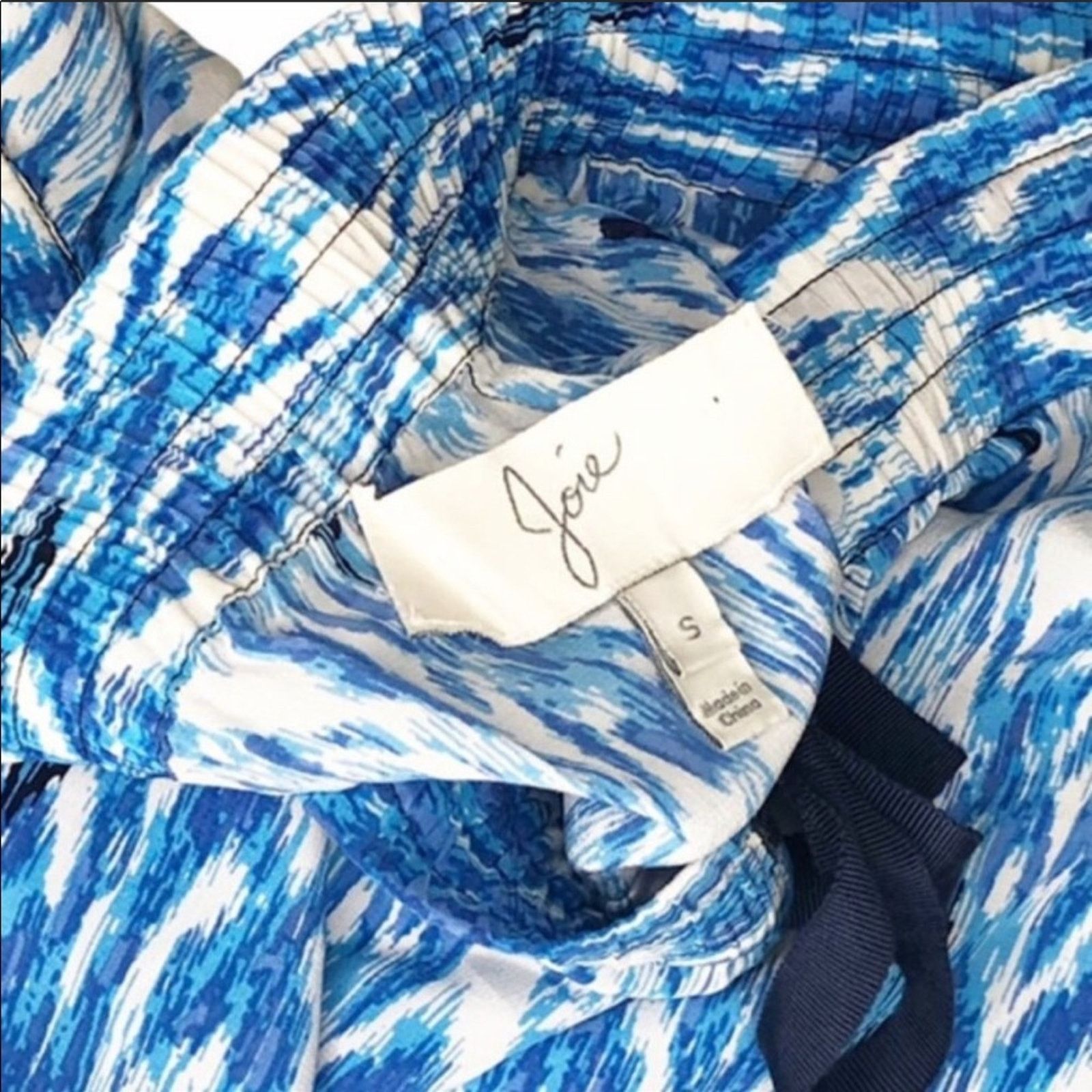Joie JOIE Layana Printed Silk Drawstring Shorts Blue White Print Size 27" / US 4 / IT 40 - 4 Thumbnail