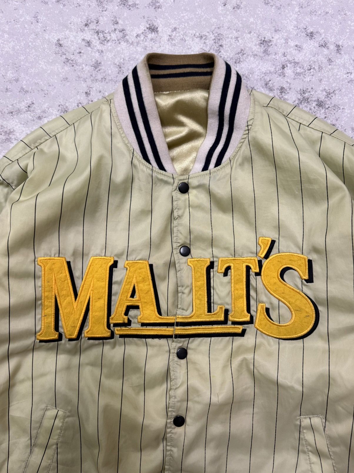 Vintage Vintage Suntory Malt’s Beer Riversible Varsity Bomber Jacket Size US L / EU 52-54 / 3 - 4 Thumbnail