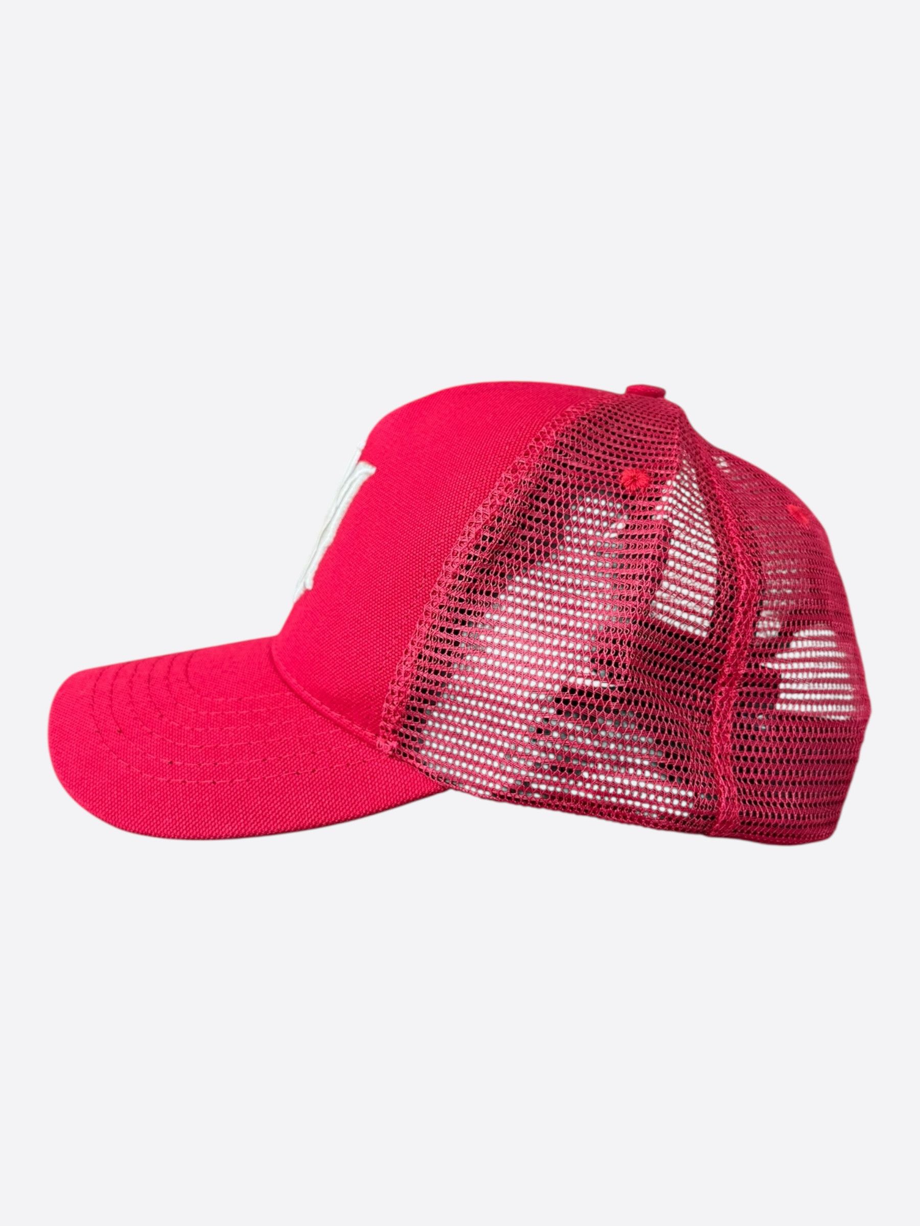 Amiri Amiri Red & White MA Logo Trucker Hat Size ONE SIZE - 4 Thumbnail