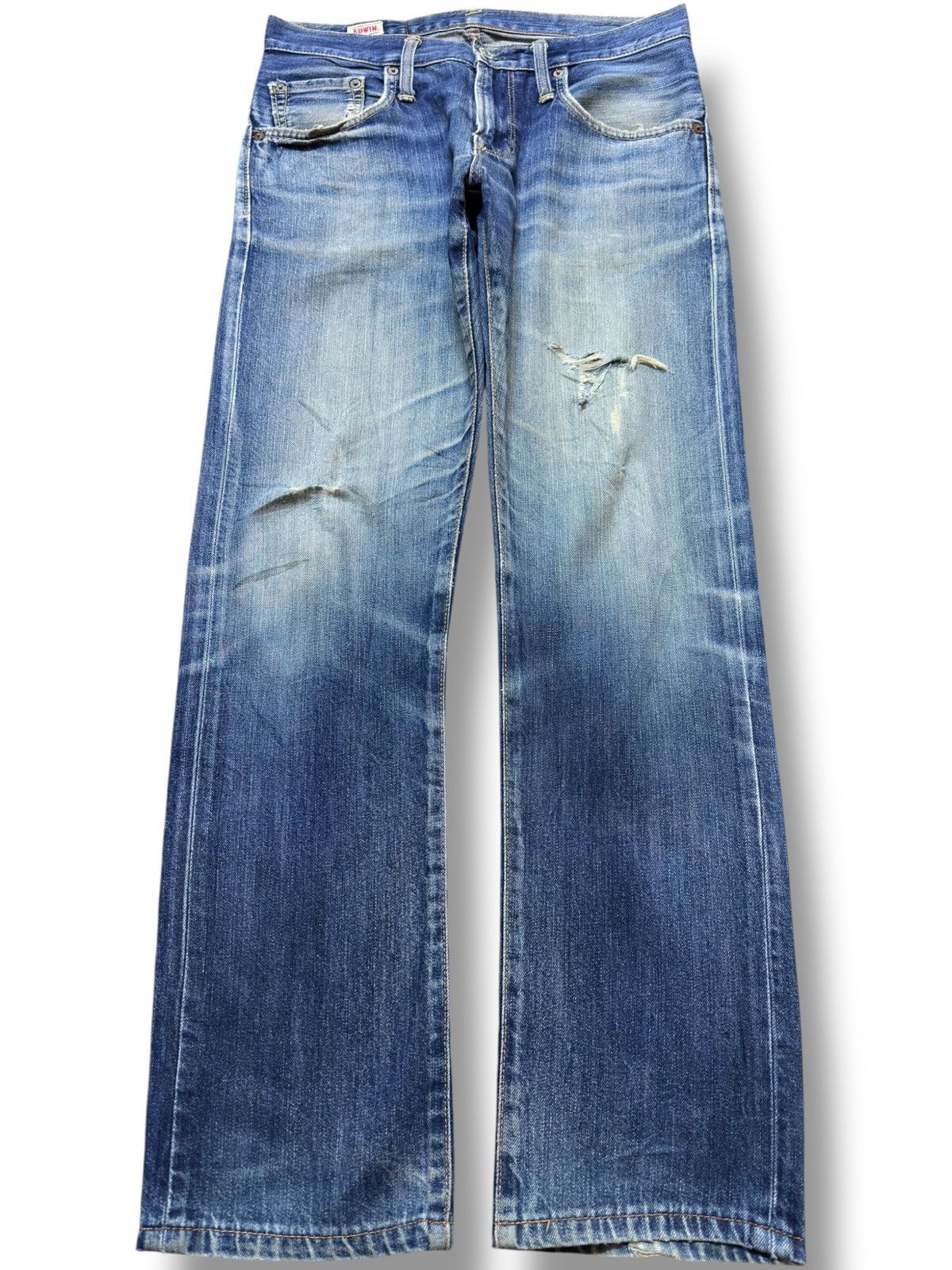 Edwin Vintage Edwin EJP03 Whiskers Grunge Distressed Denim Size US 31 - 1 Thumbnail