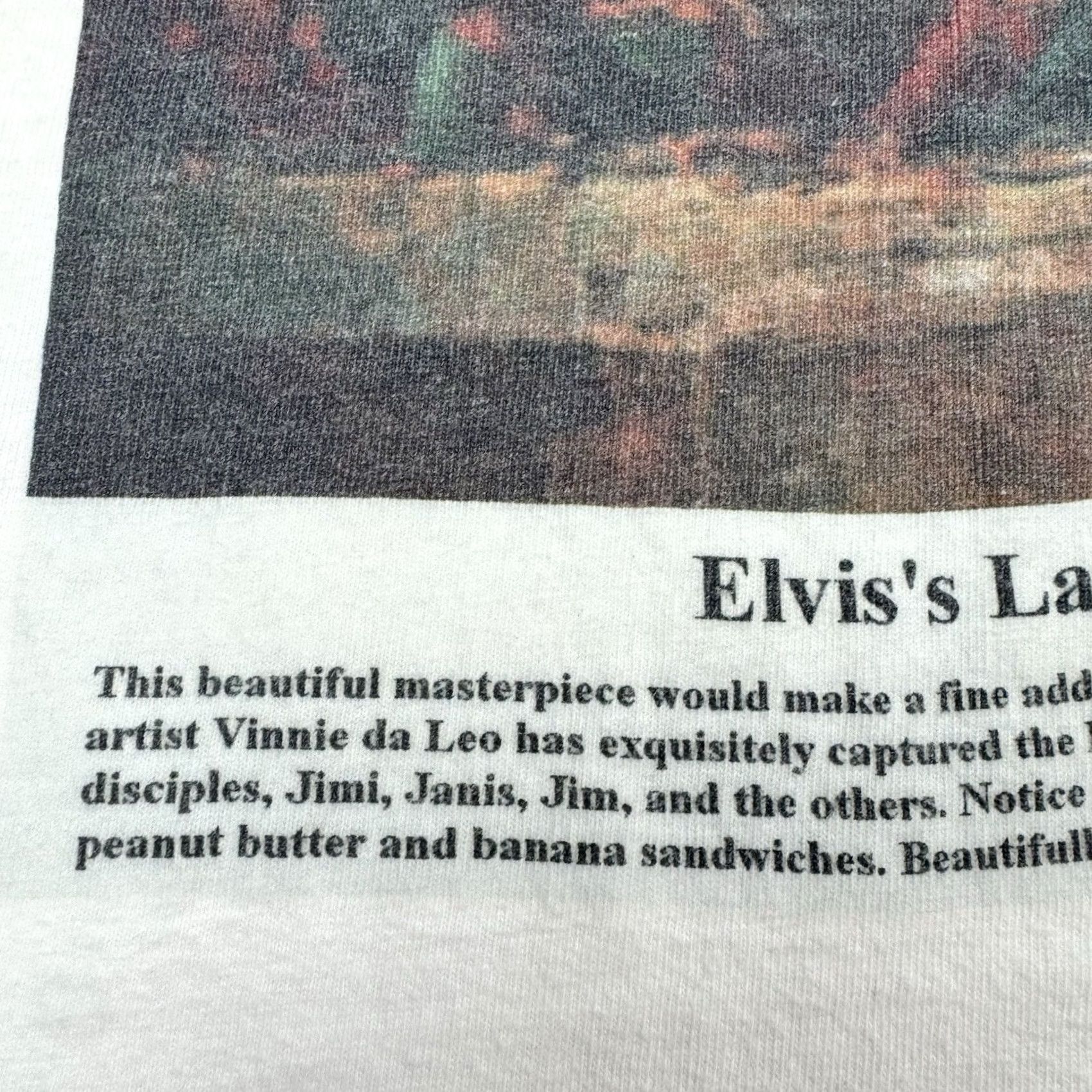 Hanes VINTAGE Elvis Art Last Supper T Shirt Adult Large Humor Parody 90s Y2K Funny Mens Size US L / EU 52-54 / 3 - 3 Thumbnail