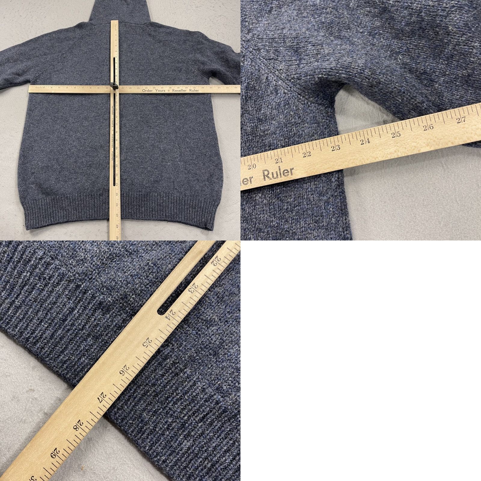J.Crew VINTAGE J.CREW Hoodie Mens M Blue 100% Lambswool Knit Pullover Sweater Oarsman 90s Winter Fall Spring Mens Size US M / EU 48-50 / 2 - 8 Thumbnail
