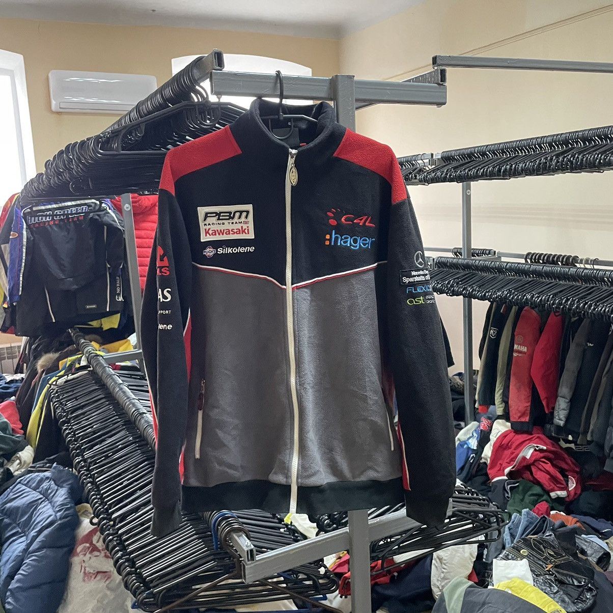 Japanese Brand × Vintage KAWASAKI Racing Embroidered Fleece Jacket Japan BOMBER sherp Size US L / EU 52-54 / 3 - 2 Thumbnail