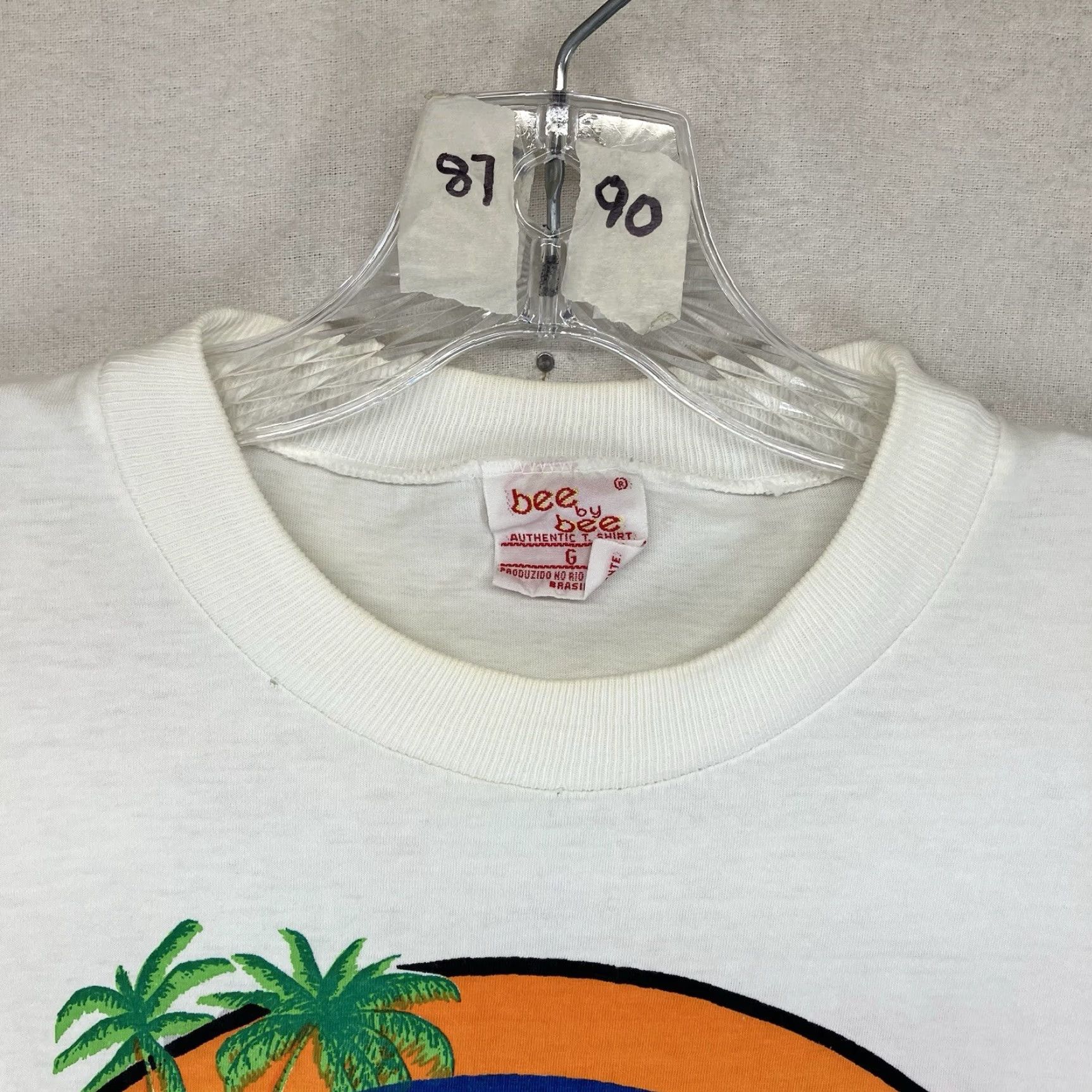Vintage VINTAGE Bee by Bee Unisex Adult T-Shirt 90s Graphic Print Cotton Short Sleeve Large White Jungle Conservation Eco-Friendly Size US L / EU 52-54 / 3 - 4 Thumbnail