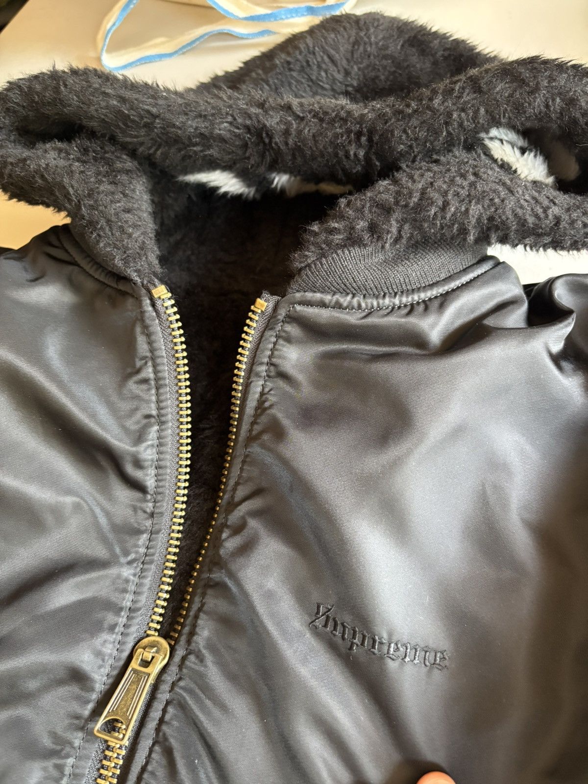Supreme Supreme Reversible MA-1 Faux Fur Reversible Black Size US L / EU 52-54 / 3 - 2 Thumbnail