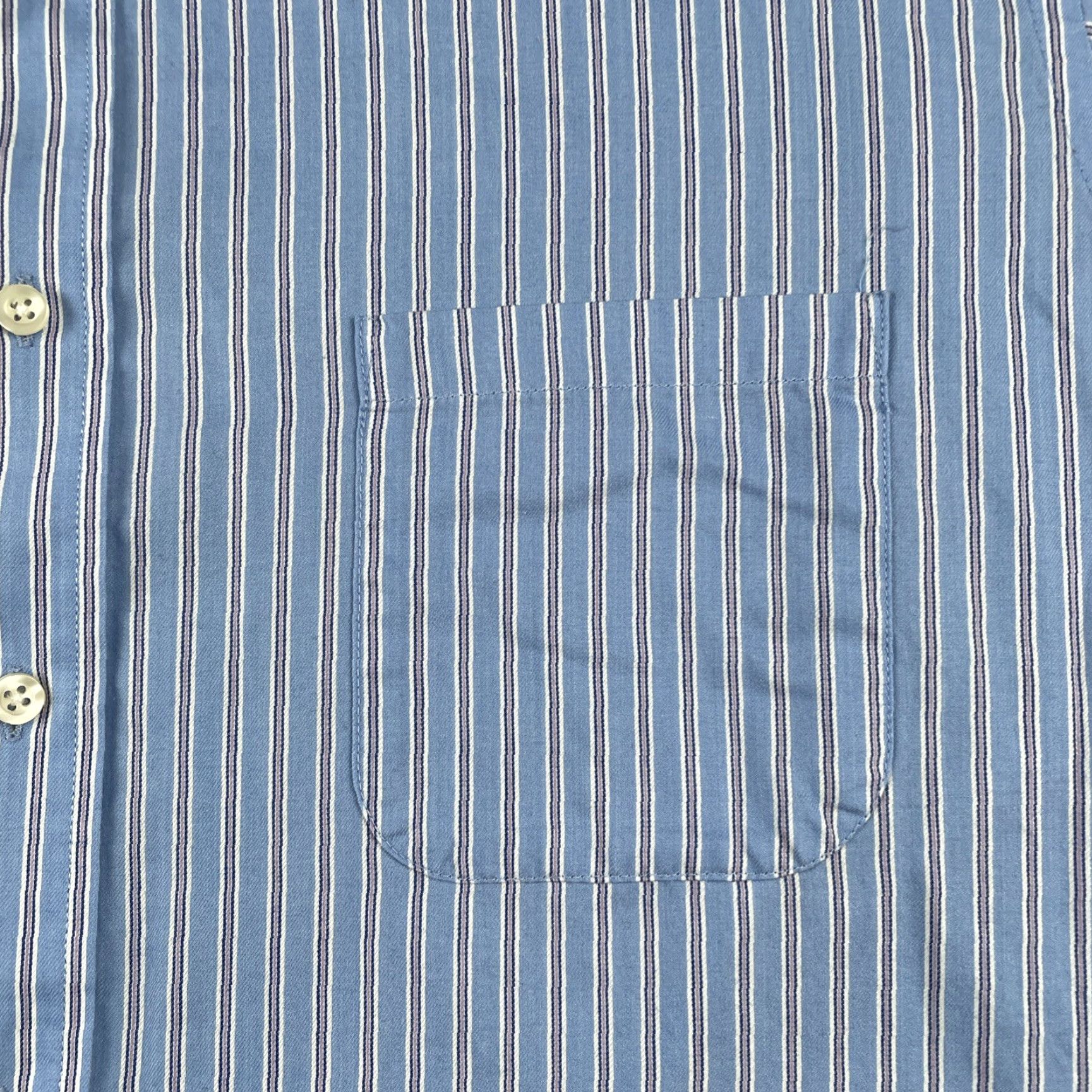 Chaps VINTAGE Chaps Shirt, Button-Up, Striped, Blue, XL, Long Sleeve, Wrinkle Free, EUC, Mens Size US XL / EU 56 / 4 - 3 Thumbnail