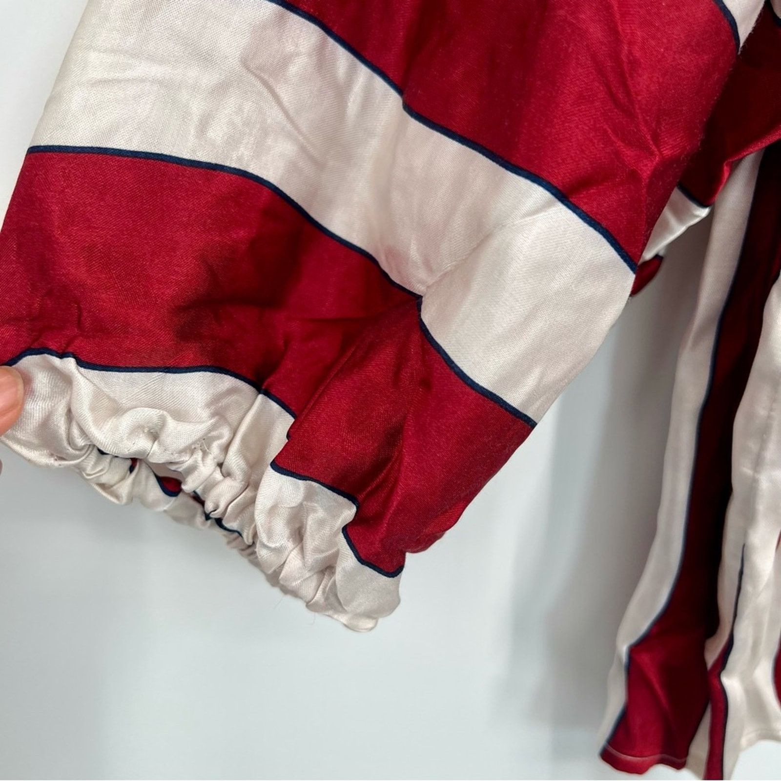 Anthropologie Anthropologie Maeve Maria Striped Blouse Top Puff Sleeve 10 Size L / US 10 / IT 46 - 7 Thumbnail