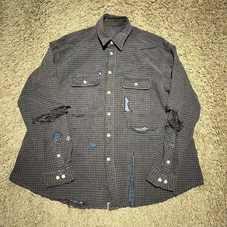 image of Visvim Grand River Shirt L/s Ict in Brown, Men's (Size Medium)