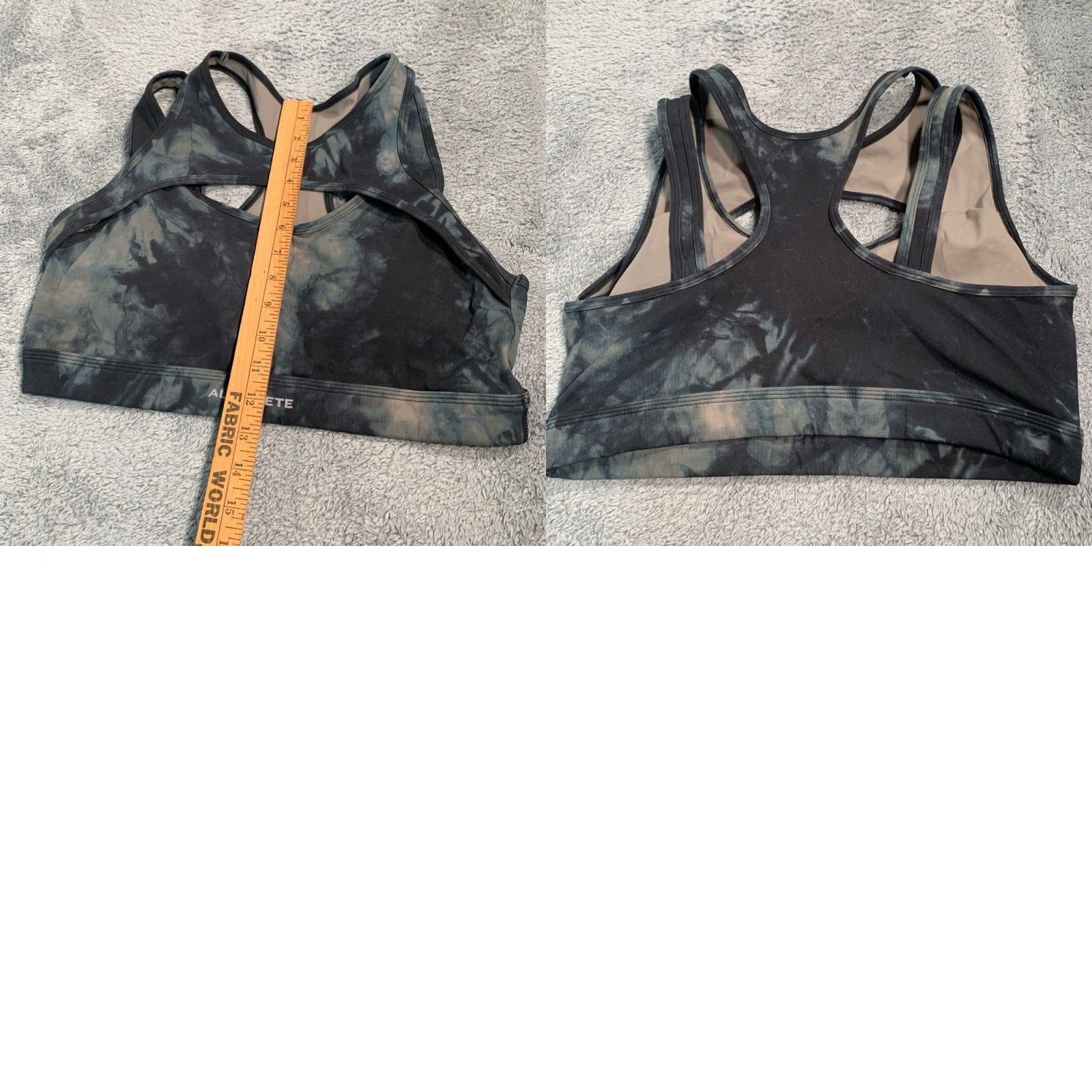 Vintage ALPHALETE Black and Gray Tie-Dye Sports Bra L Bra Women Size ONE SIZE - 8 Thumbnail