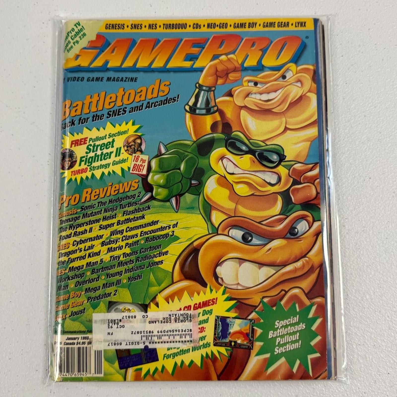 Designer Vtg 1993 GamePro Magazine Battletoads Cover Street Fighter Size ONE SIZE - 12 Thumbnail