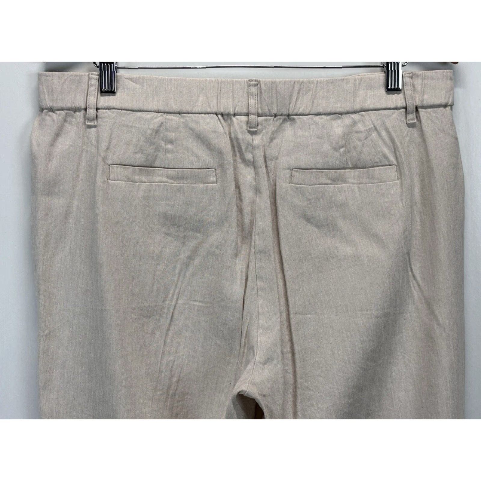 J. Jill J. Jill Women's Large Linen Ankle Pants Beige Size 36" / US 14 / IT 50 - 4 Thumbnail