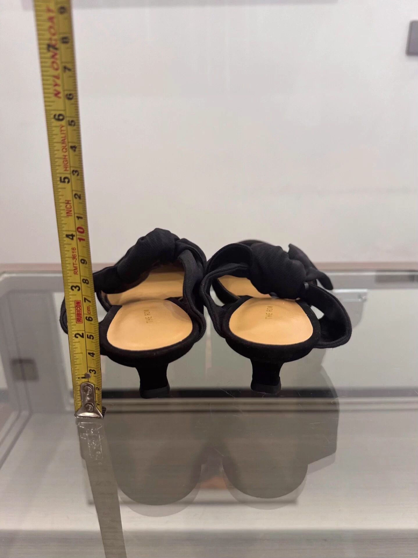 The Row The Row women's black bow 5cm heeled slippers 39EU Size US 8 / IT 38 - 6 Thumbnail