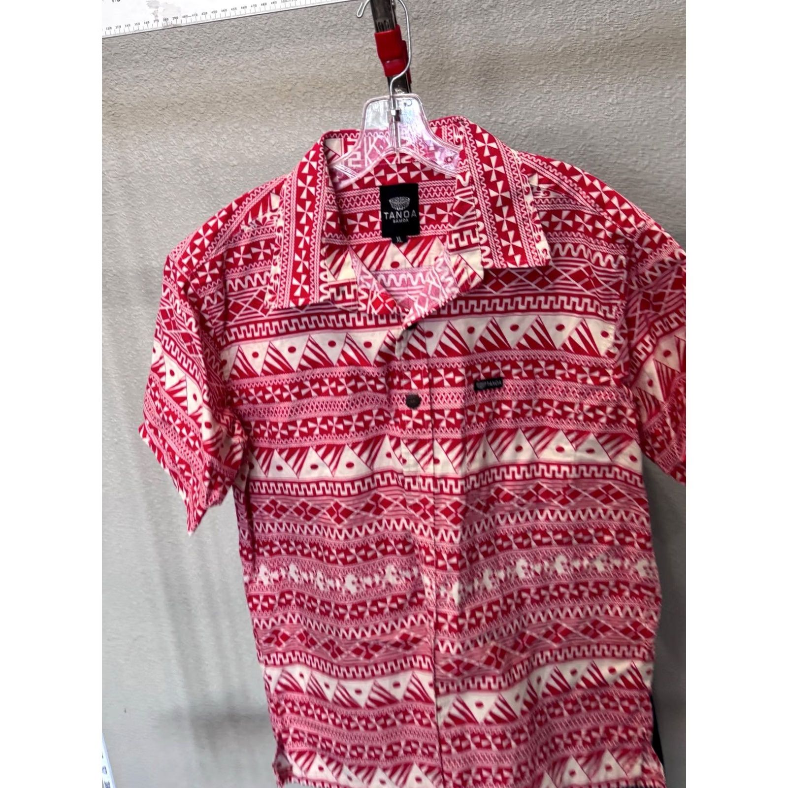 Vintage Tanaoa Samoa Bold Red Tribal BUTTON UP SHIRT XL Size US XL / EU 56 / 4 - 3 Thumbnail