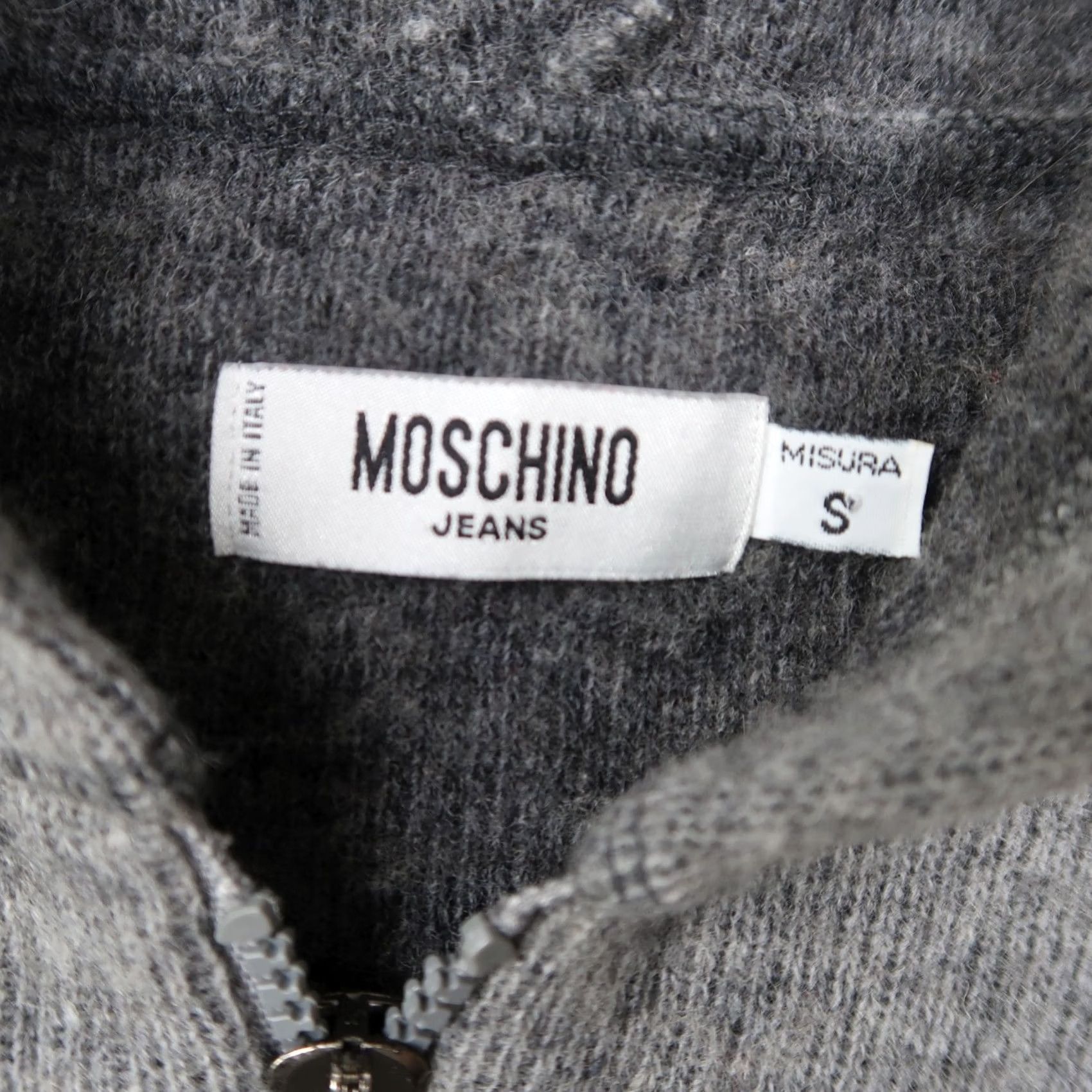 Moschino VINTAGE Moschino Hooded Zip Up Hoodie Gray Wool Blend Size S Womens Size S / US 4 / IT 40 - 7 Thumbnail
