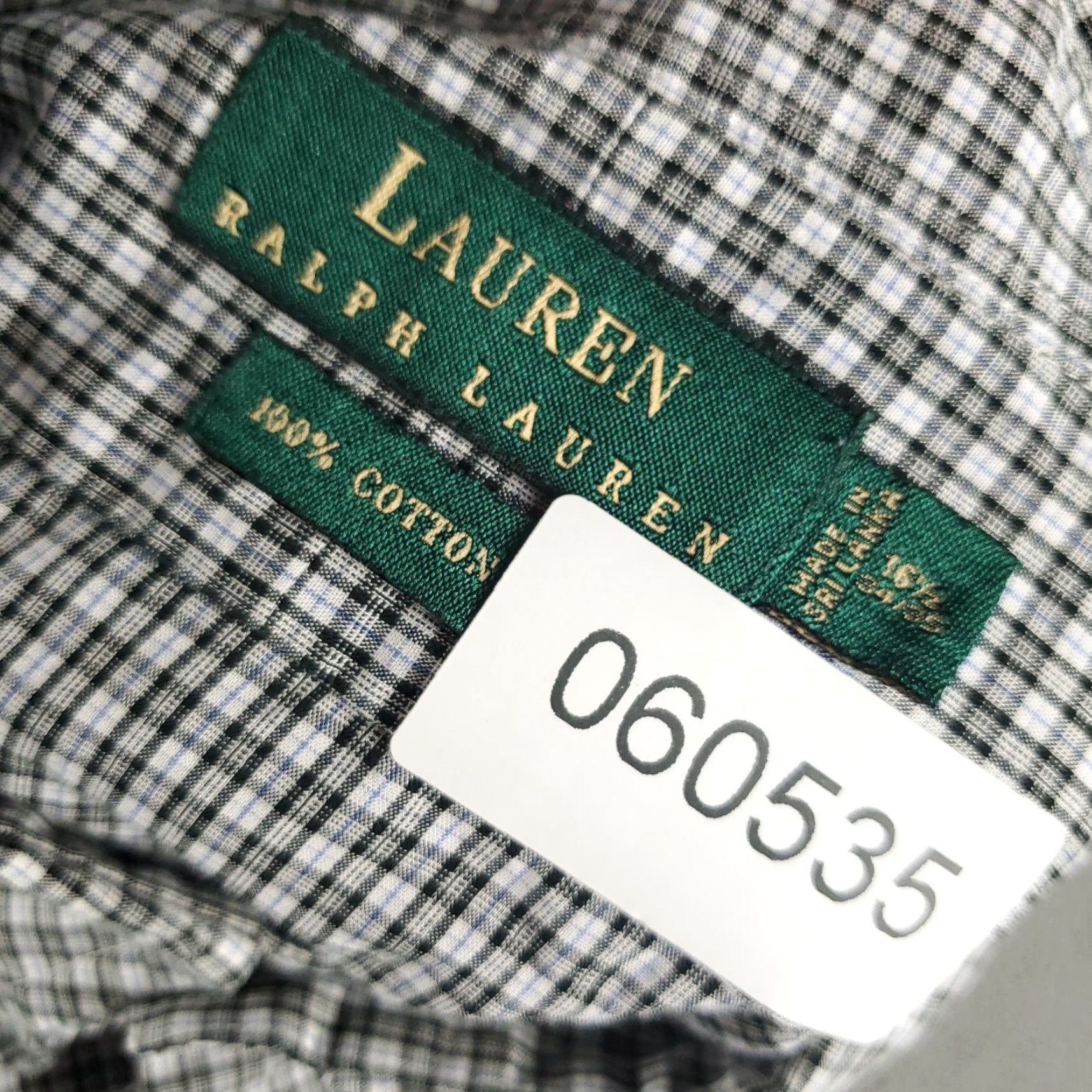 Ralph Lauren Ralph Lauren Dress Shirt Mens 16.5 Gray Blue Plaid Long Sleeve Button-Down Regular Fit Classic Size 42R - 7 Thumbnail