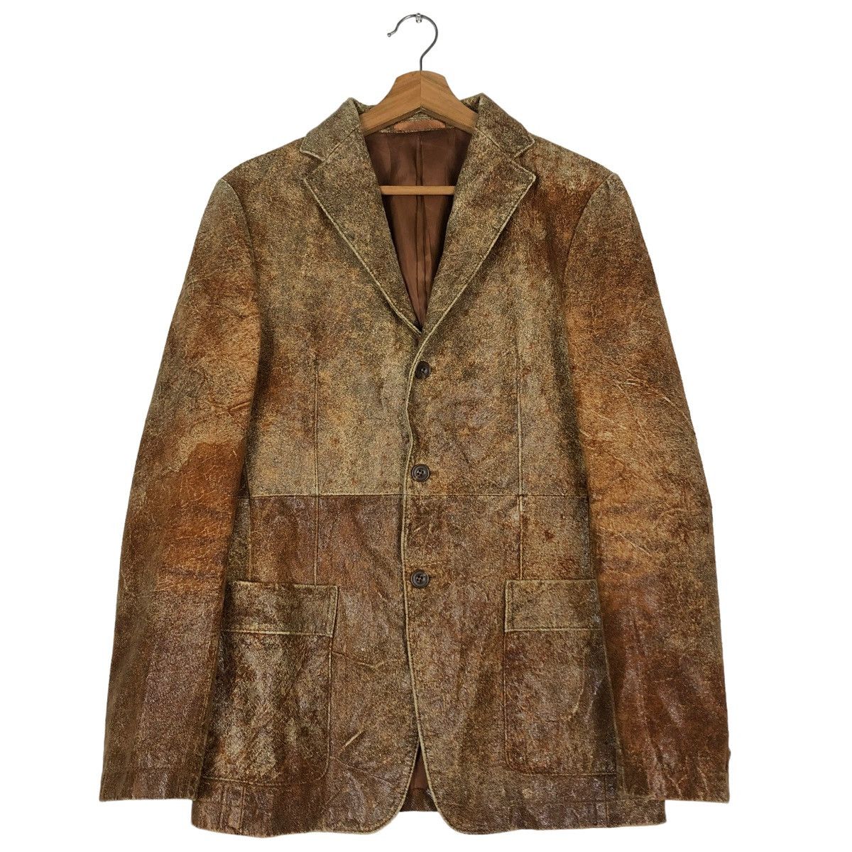Japanese Brand 🔥RARE VINTAGE LEATHER BIKER JACKET ABX ISSEY MIYAKE Size US M / EU 48-50 / 2 - 1 Thumbnail
