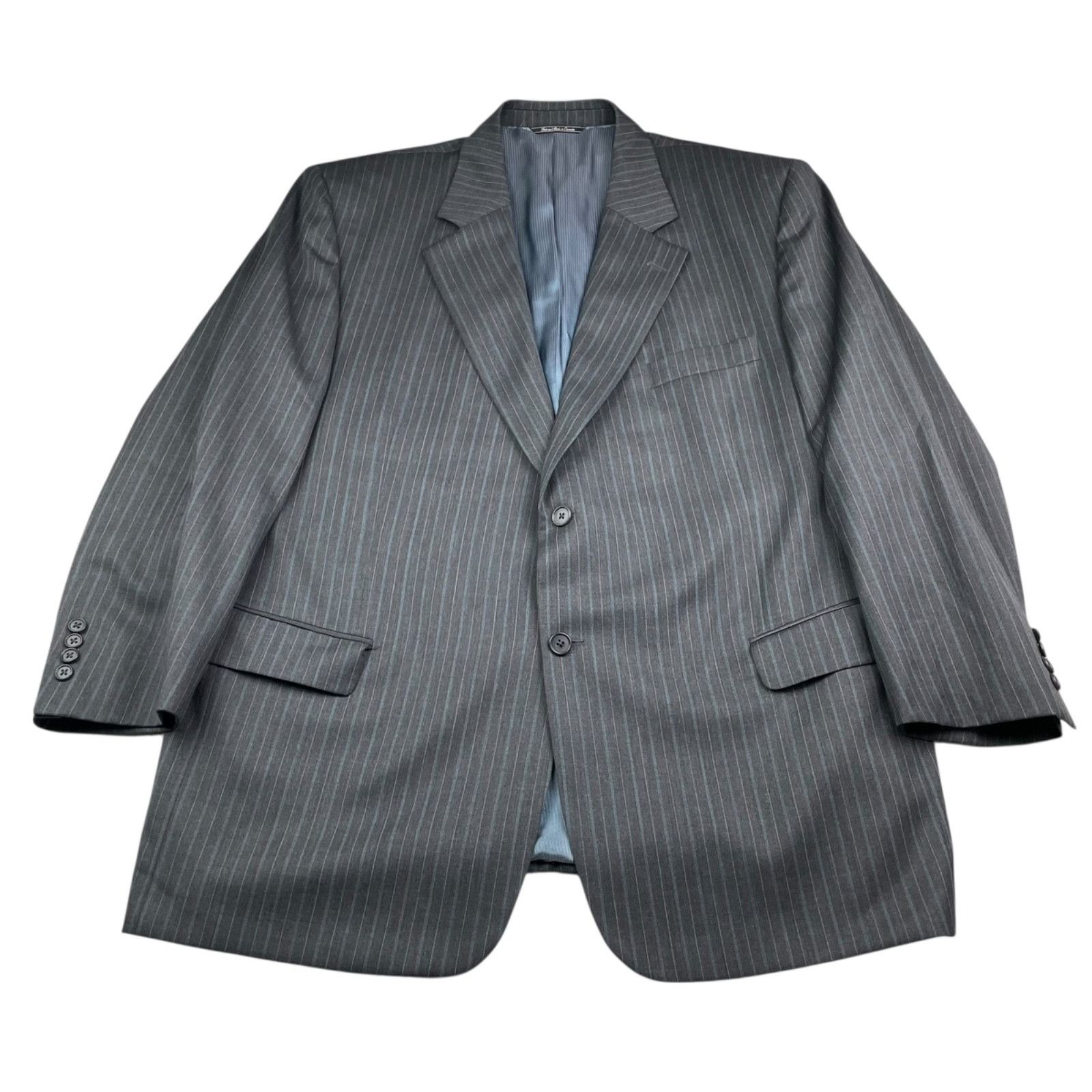 Jack Victor Jack Victor Men's Powell 100% Wool 2-Button Suit Gray Stripe Size 48R - 2 Thumbnail