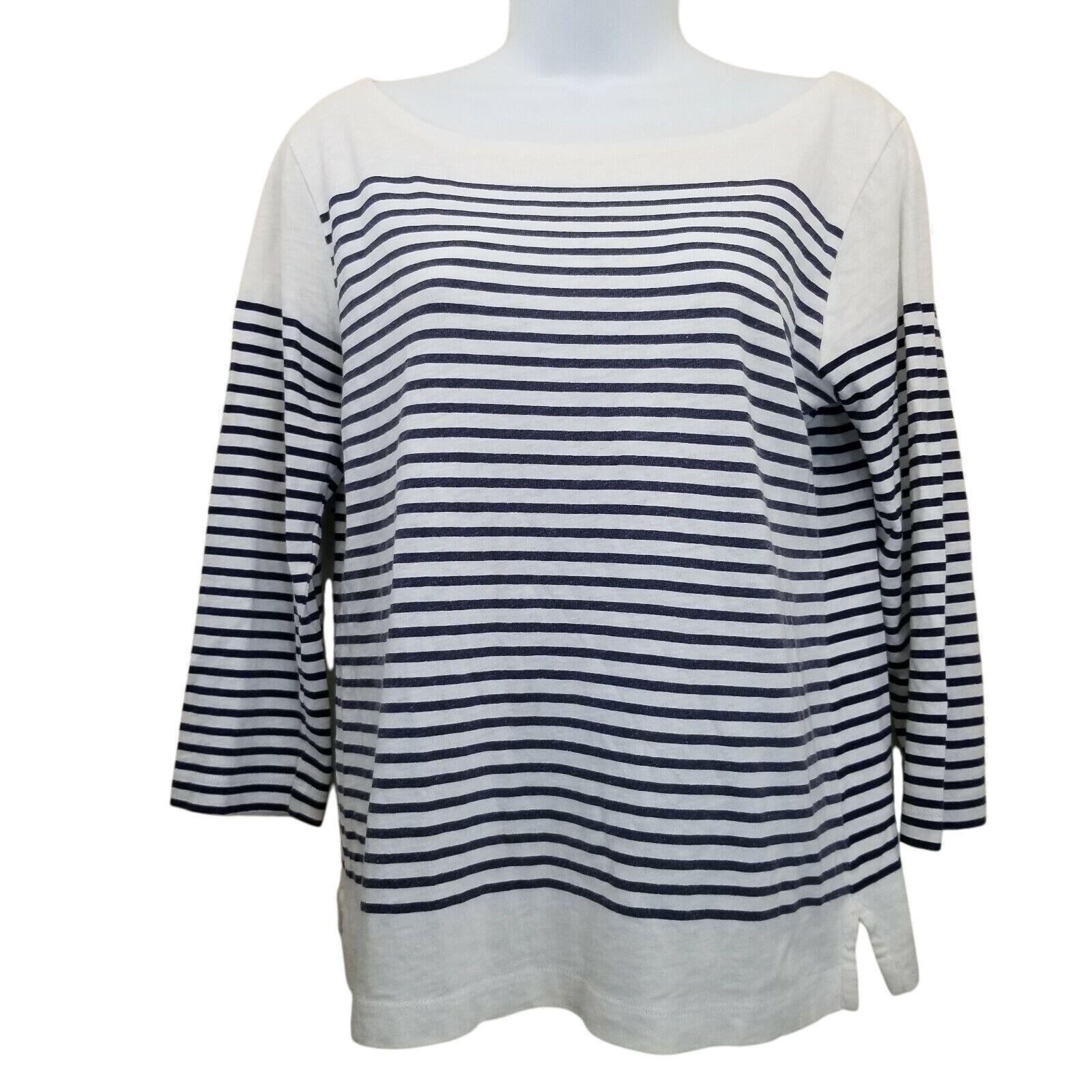 J.Crew J Crew S Shirt Knit Top Blue White Engineer Stripe Nautical Size S / US 4 / IT 40 - 1 Thumbnail
